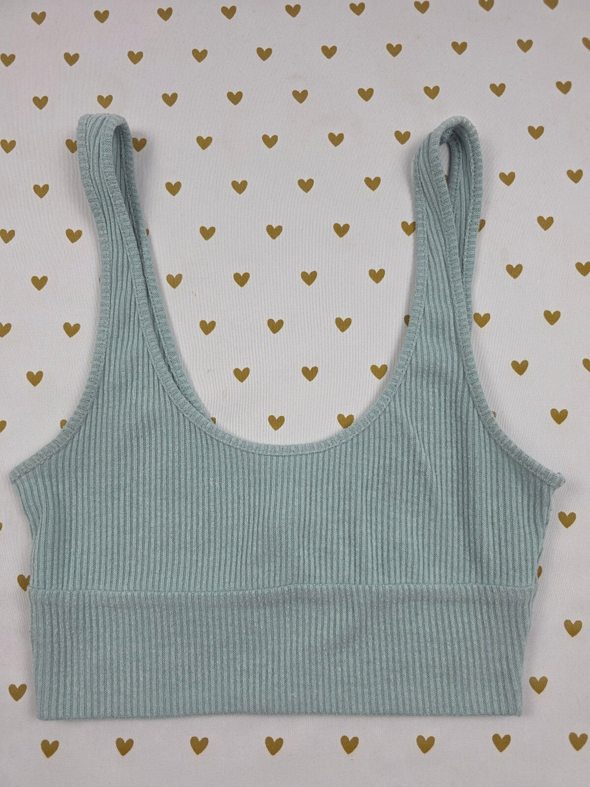Victorias Secret Ribbed Sage XS Stretchy  Pink Bralette Bra Top Tank