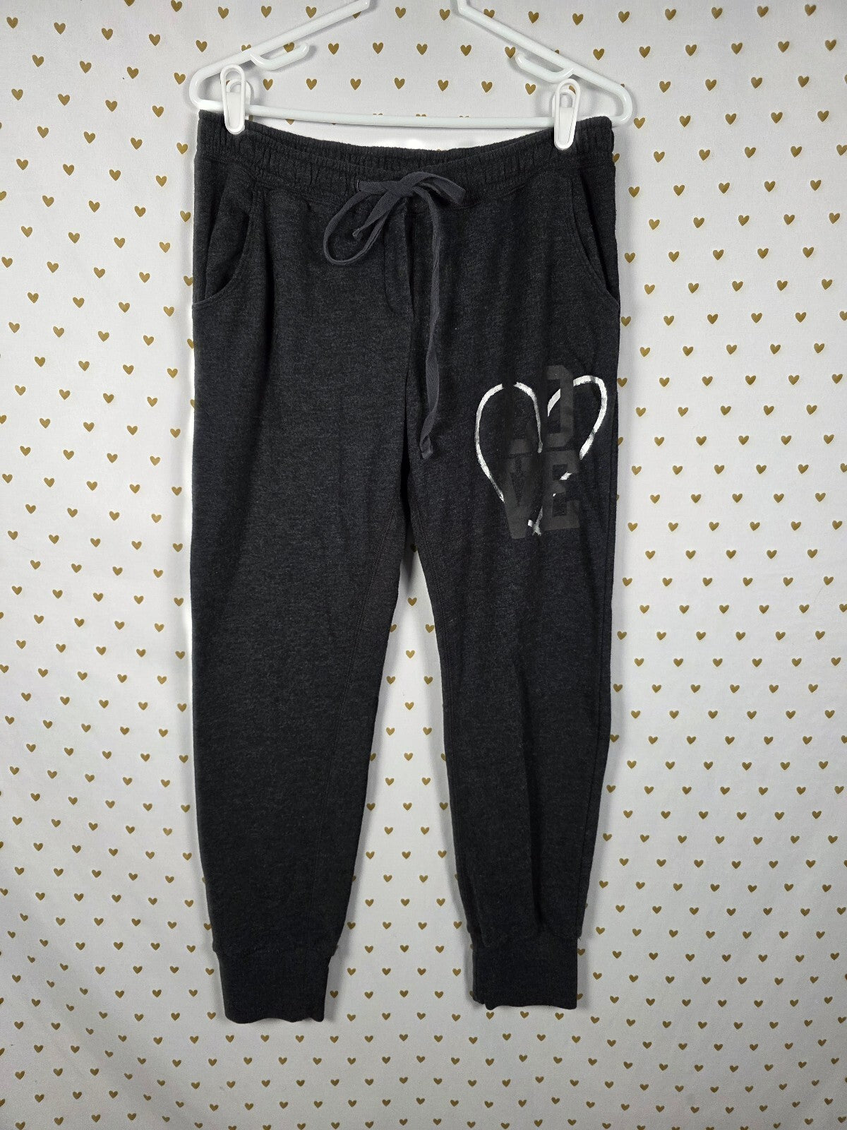 Victorias Secret PINK Vintage heart Love Sweats Sweatpants Y2k large Super Soft