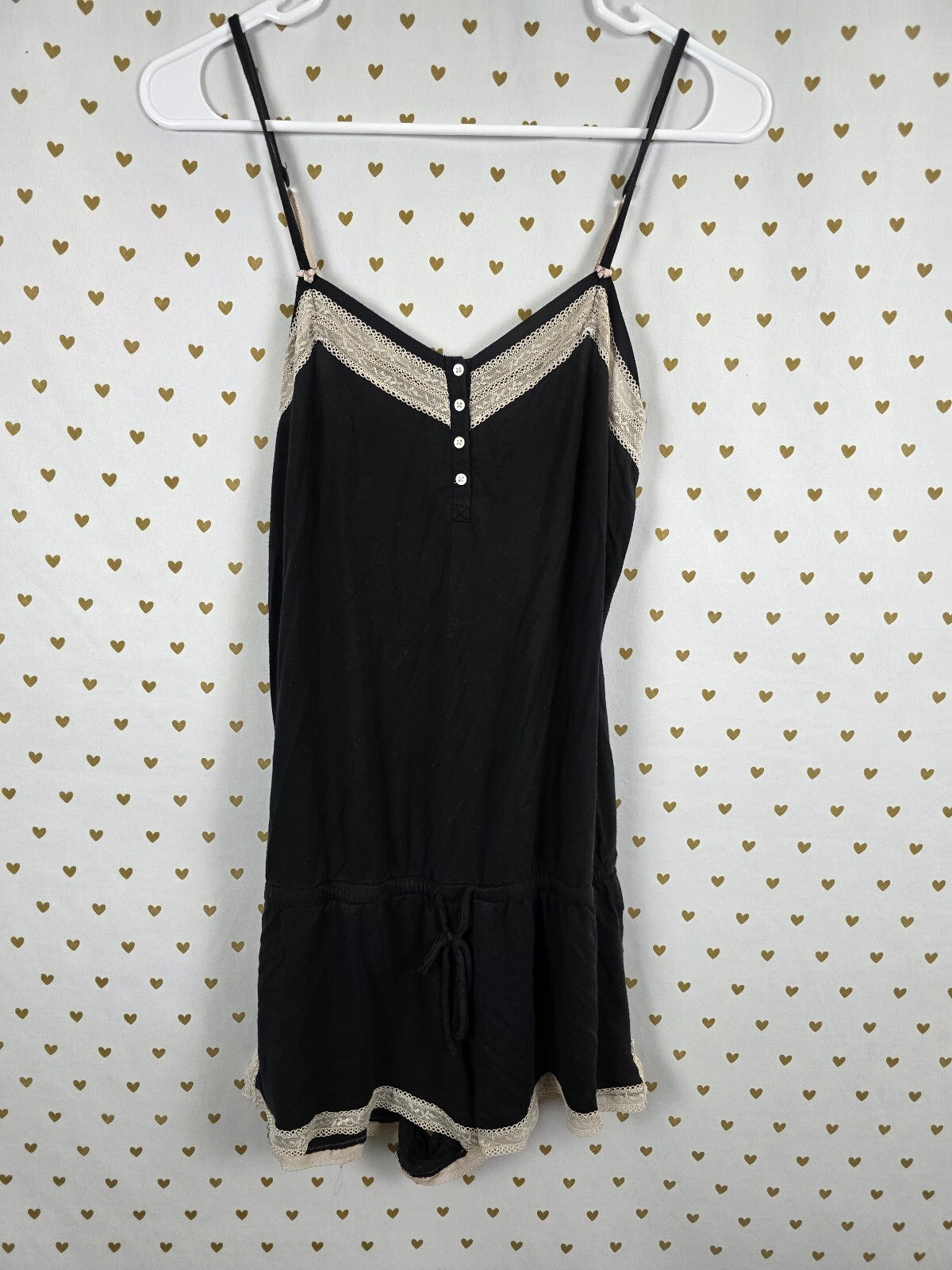 Victorias Secret Soft Black Romper Sleep Outfit Small