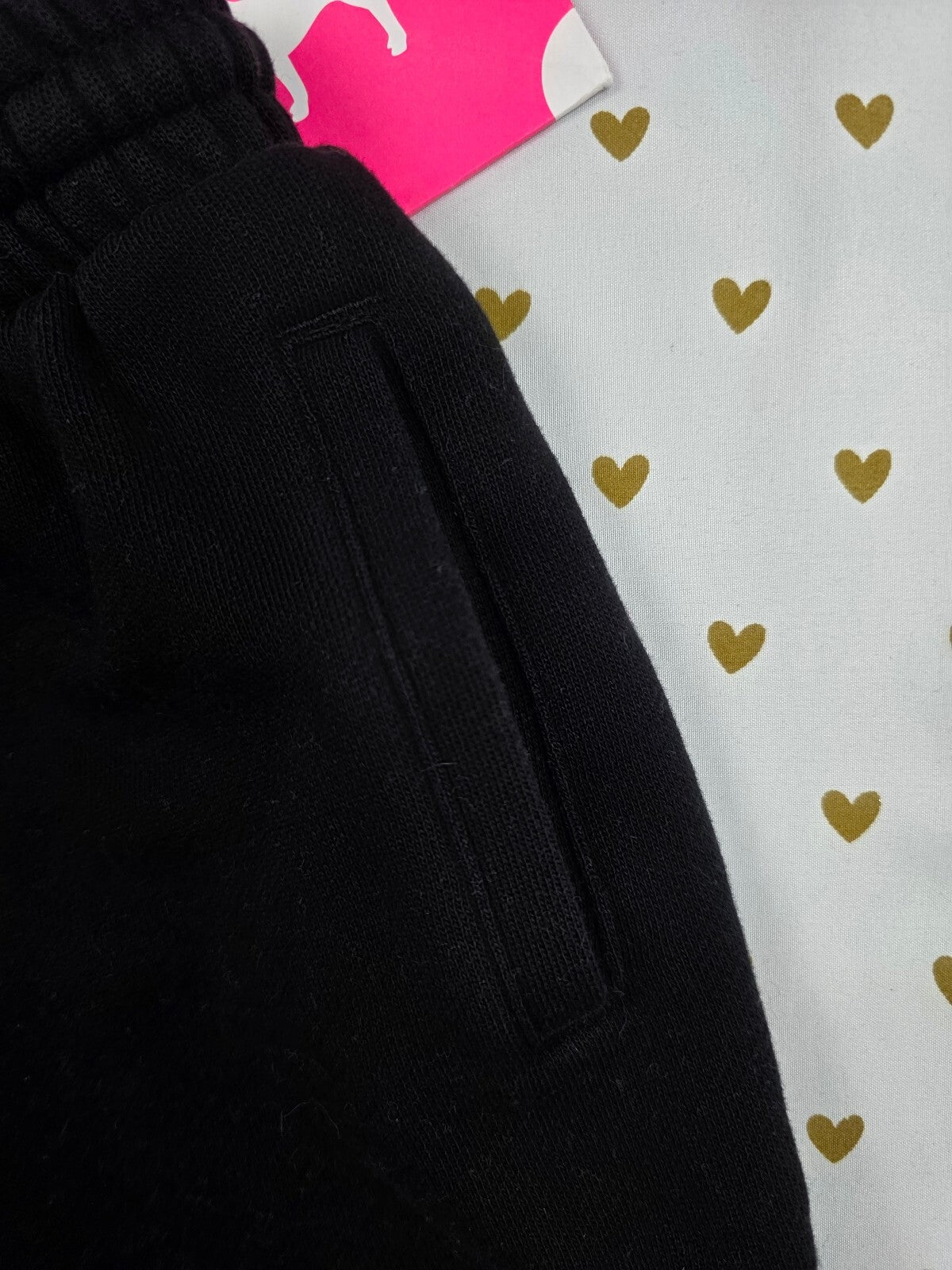 Victorias Secret PINK Black Pocket Logo Butt Sweats Sweat Shorts XS