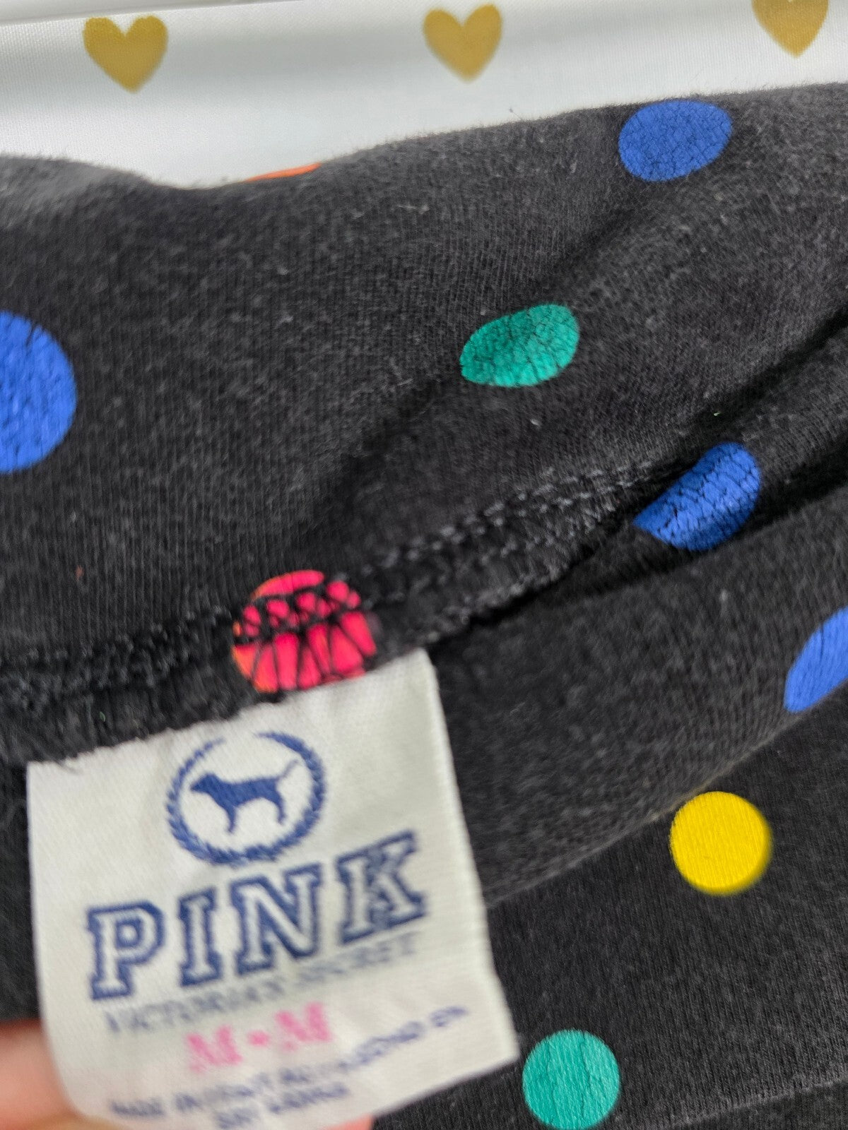 Victorias Secret PINK LOVE Foldover Polka Dot Vintage y2k Bling Skinny Leggings