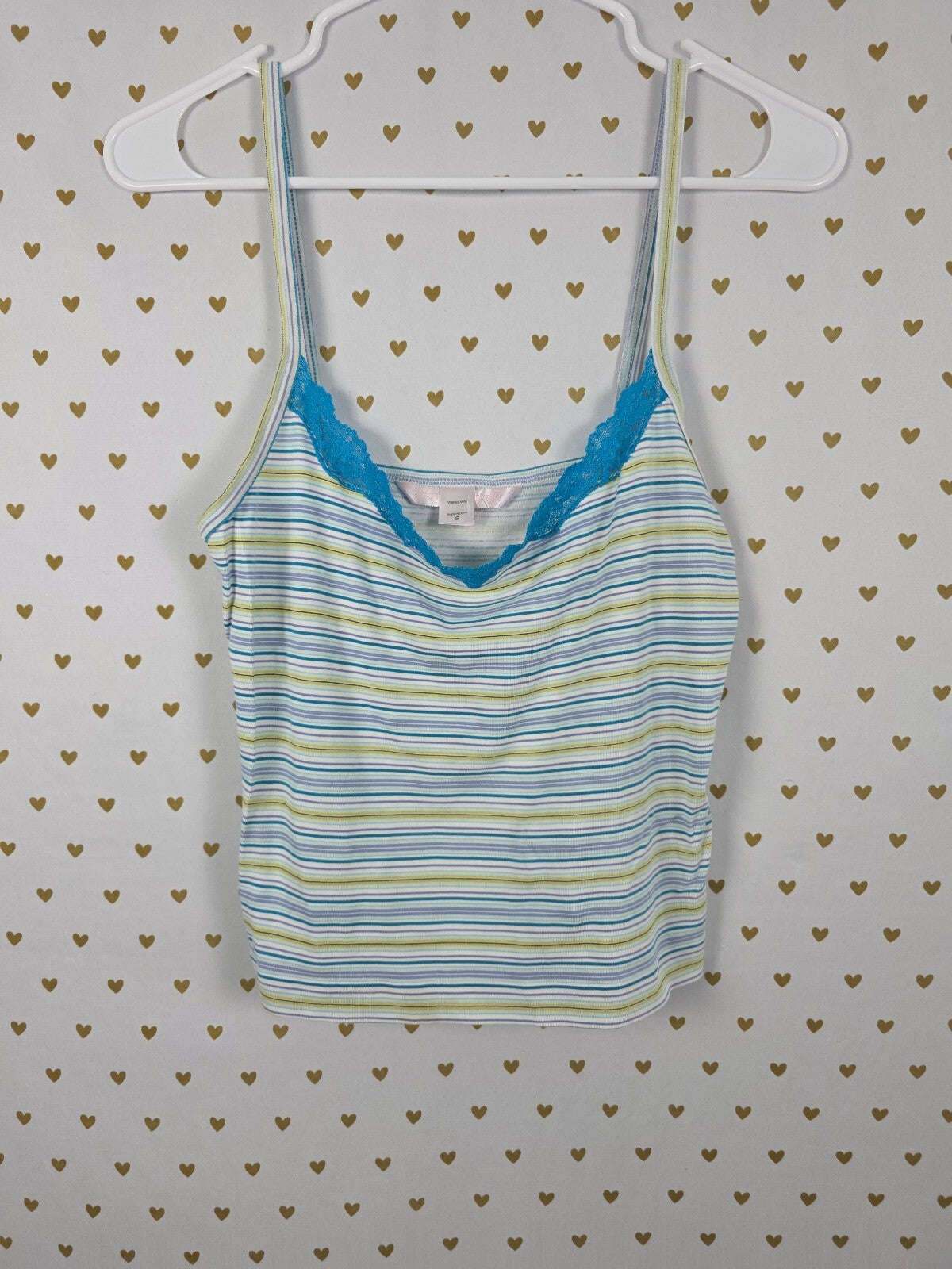 Victorias Secret Vintage Cotton Striped Cami Tank Top Small Y2k