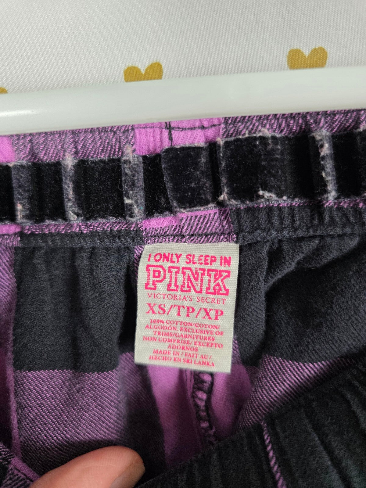 Victorias Secret PINK Plaid BLING Sequined Vintage XS Sleep Pants Pajama PJ