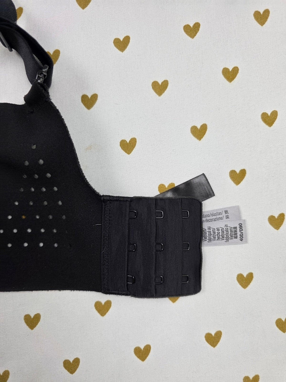 Victorias Secret Black tank Top Sports bra supportive Exercise VSX 40D