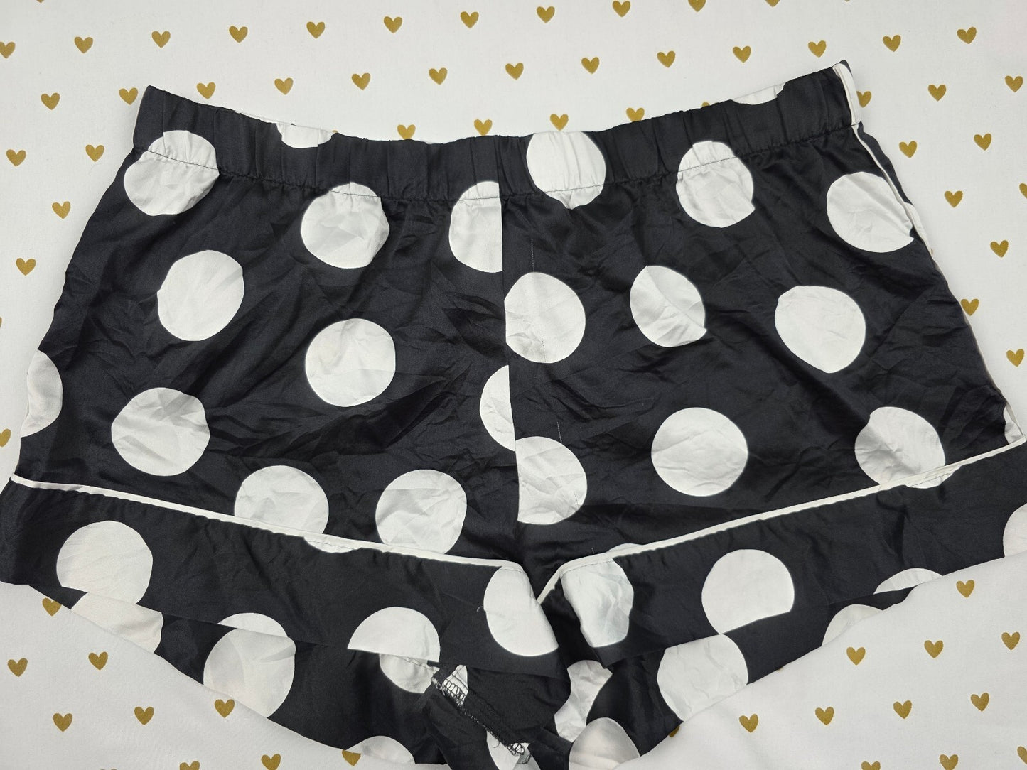 Victorias Secret Satin Polka Dot Medium  Sleep Shorts Boxers Pajama Bottoms