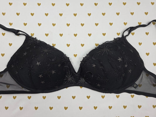 Victorias Secret Padded No Wire Wireless Bra 34D Stars