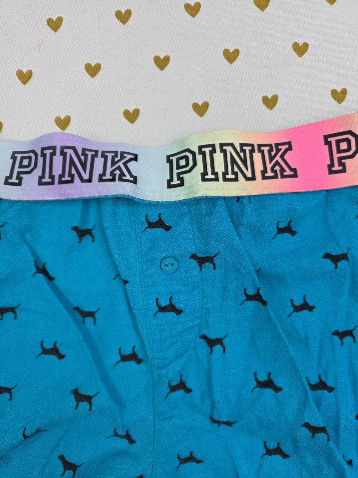 Victorias Secret PINK rainbow DOGS Medium Sleep Shorts Boxers Pajama Bottoms