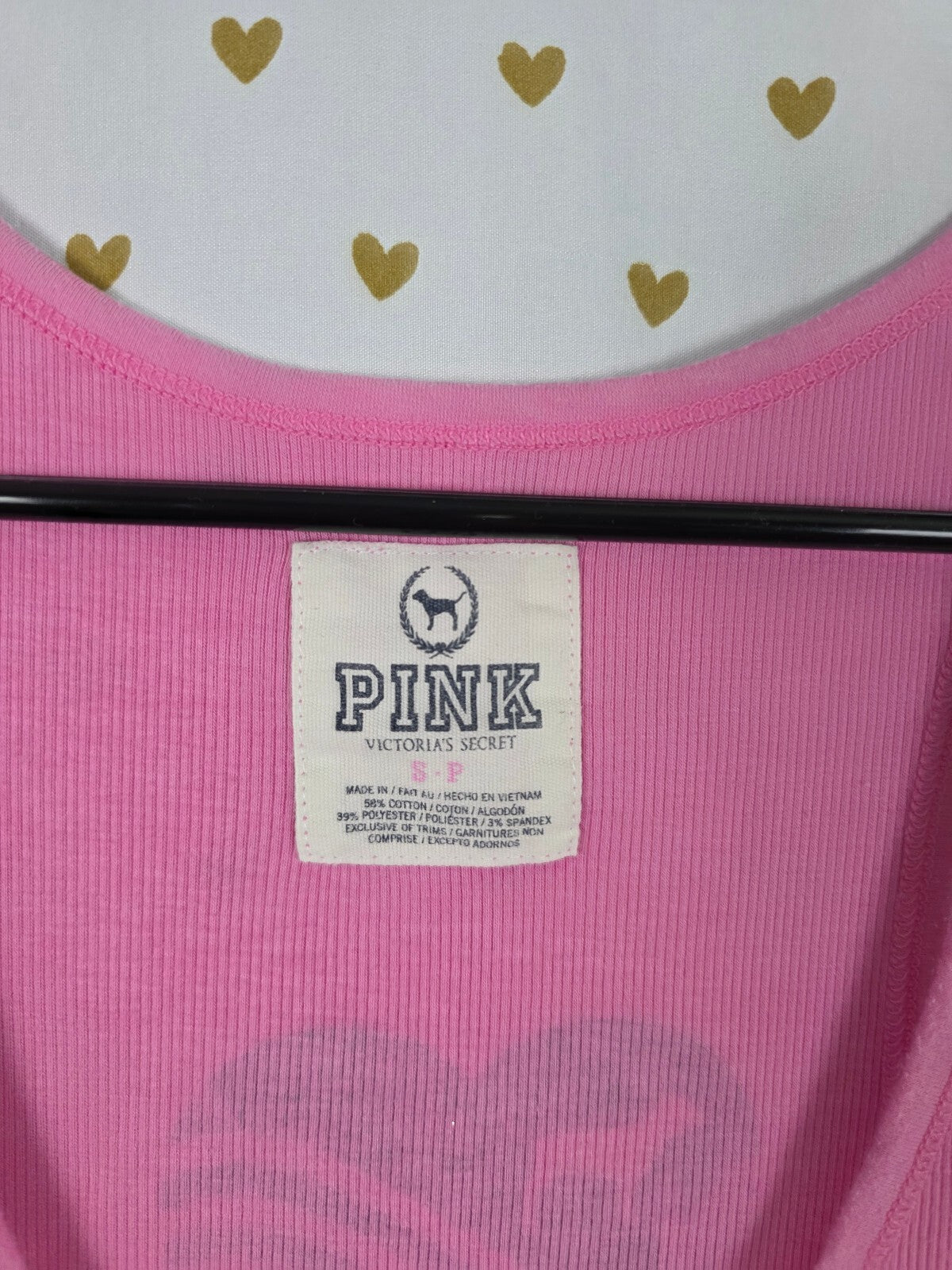 Victorias Secret PINK LIMITED RARE Kiss Me One In a Million TANK SMALL Ribbed