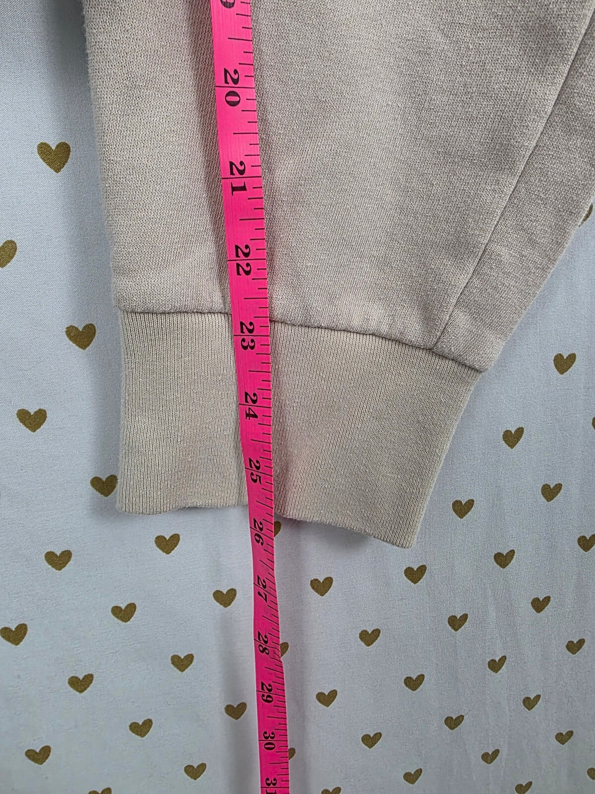 Victorias Secret PINK Bling Studded Logo Sweats Tapered Beige Large