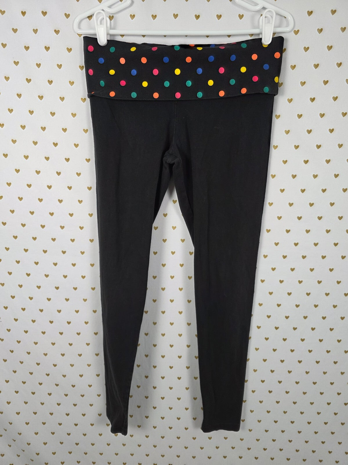 Victorias Secret PINK LOVE Foldover Polka Dot Vintage y2k Bling Skinny Leggings
