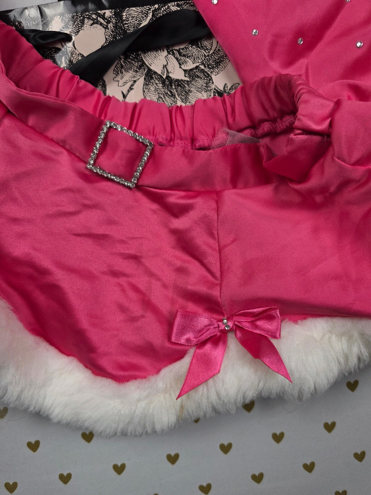 Victoria's Secret Sexy Little Things Santa Skirt Hat Bra 36D Pink BLING Set