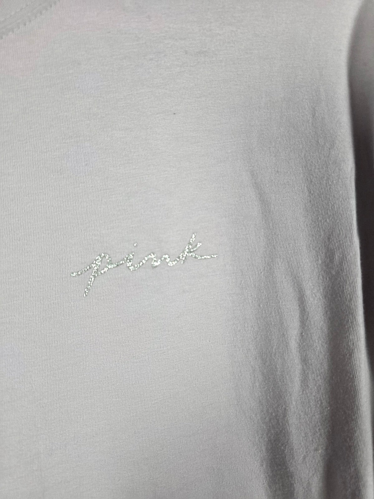 Victorias Secret PINK BLING STUDDED LOGO Long Sleeve Tee Shirt MEDIUM