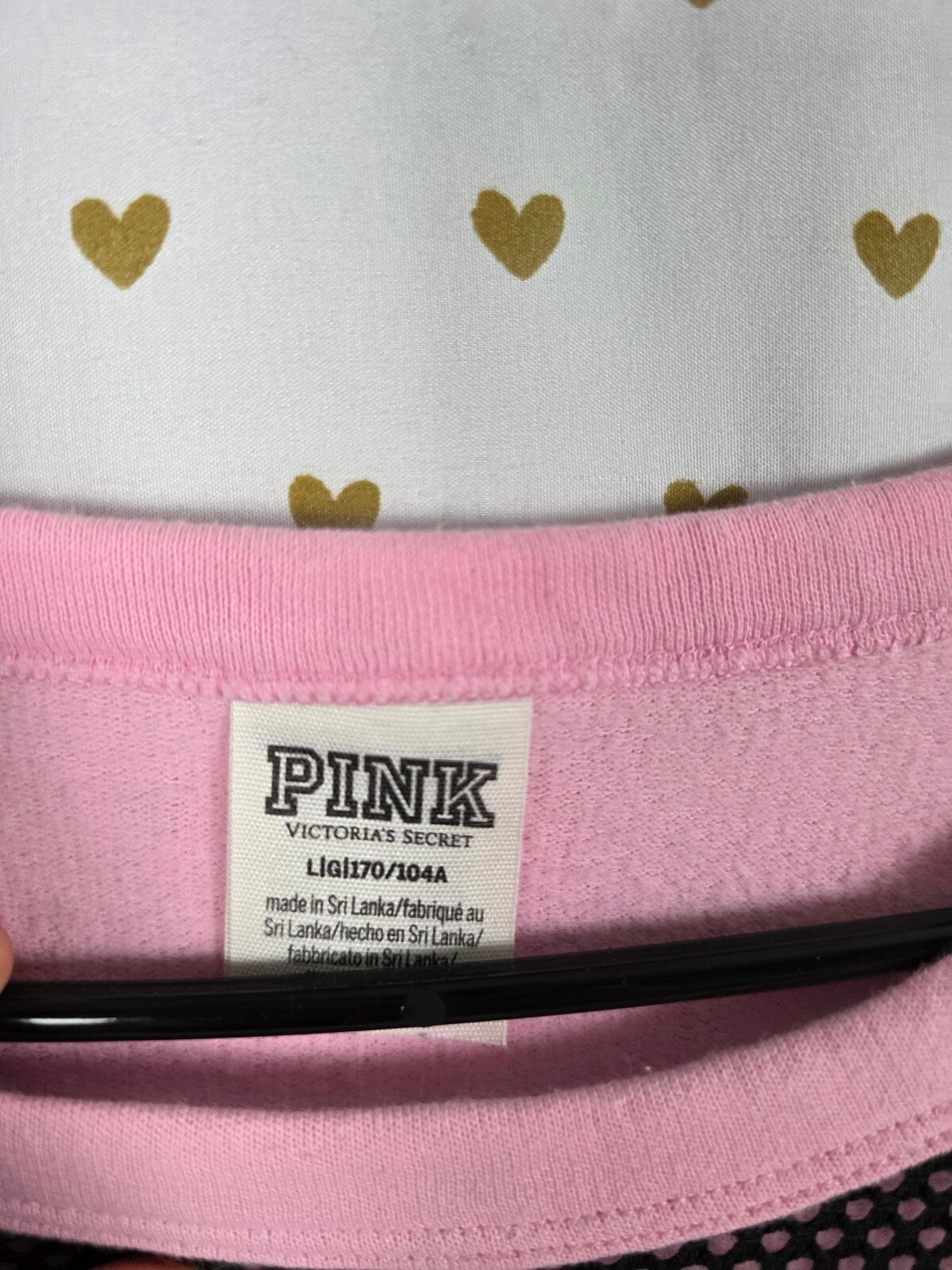 Victorias Secret PINK NATION Net V Neck Logo Sweater Shirt LARGE