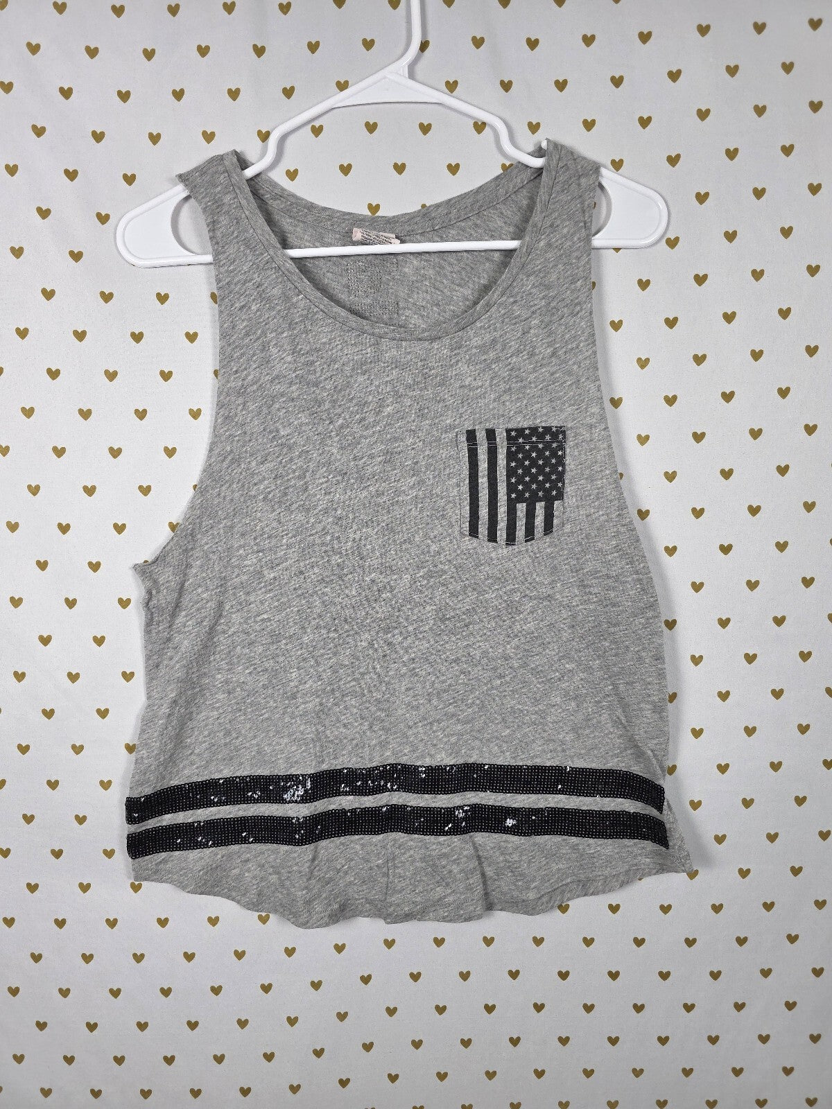 Victorias Secret PINK BLING Sequin USA America Sequined Tank Top XS
