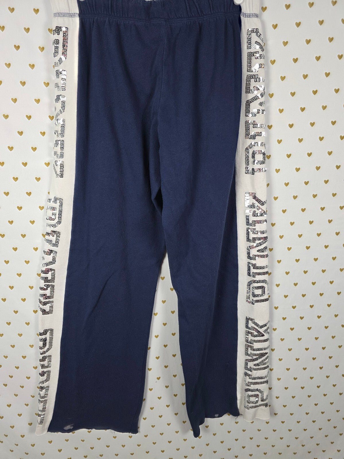 Victorias Secret PINK Baggy flared sweatpants Bling Sequined Sweats SMALL