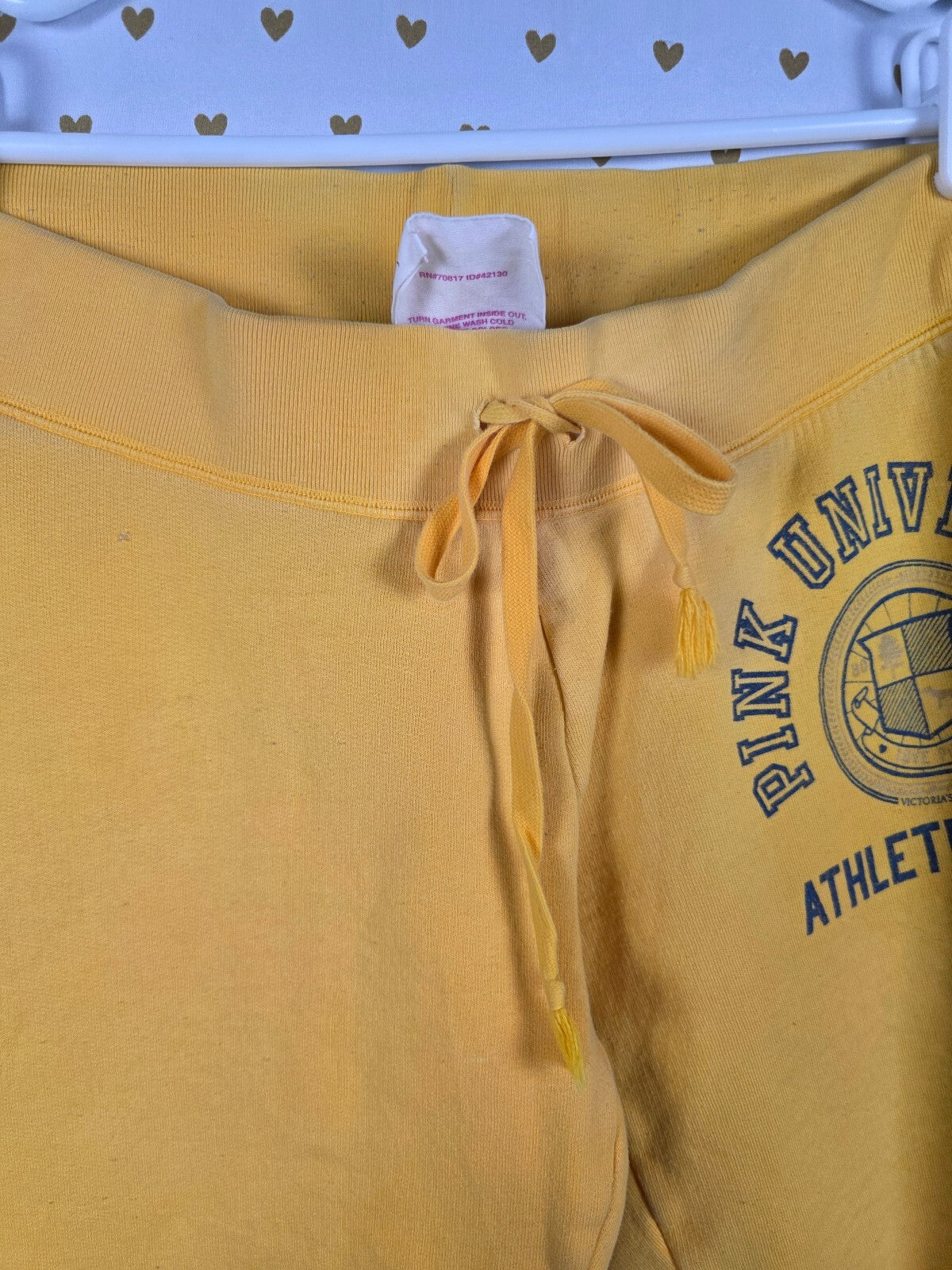 Victorias Secret PINK Vintage Yellow Sweats University Sweatpants Small