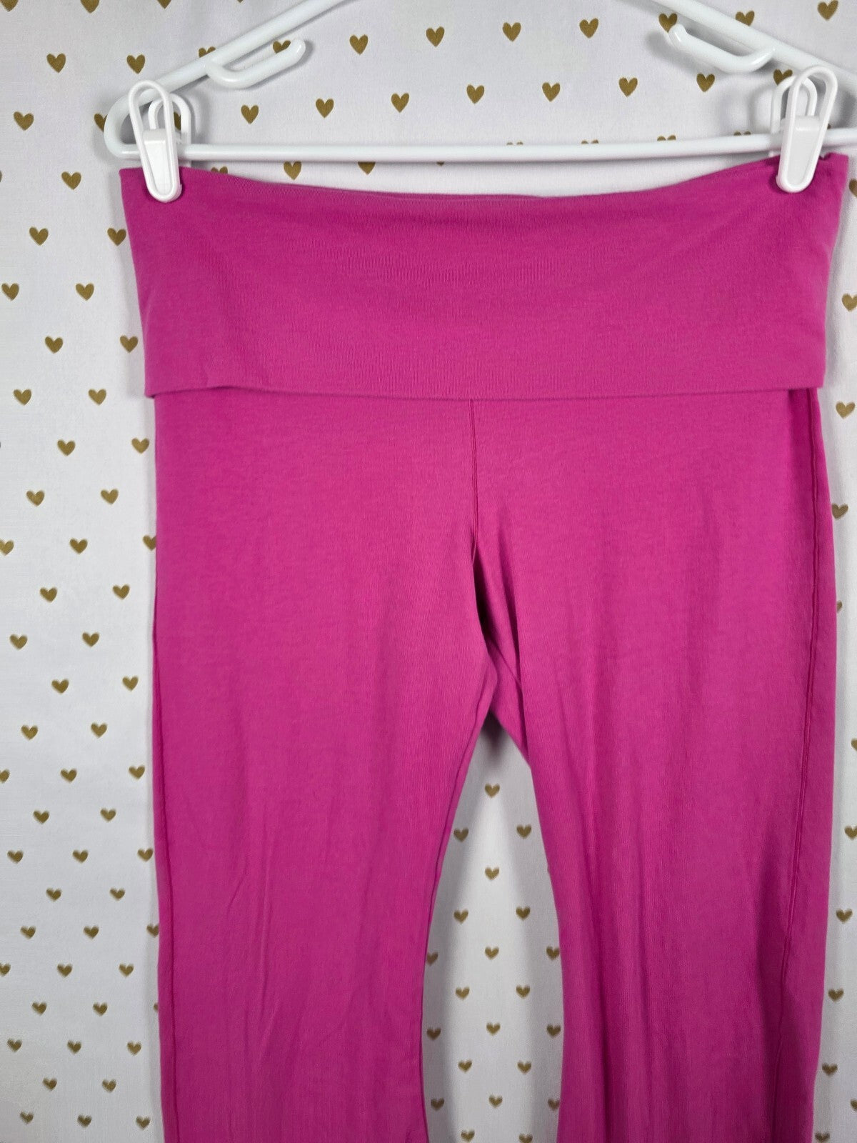 Victorias Secret PINK Foldover BLING Studded Flare Yoga Pants Cotton Medium