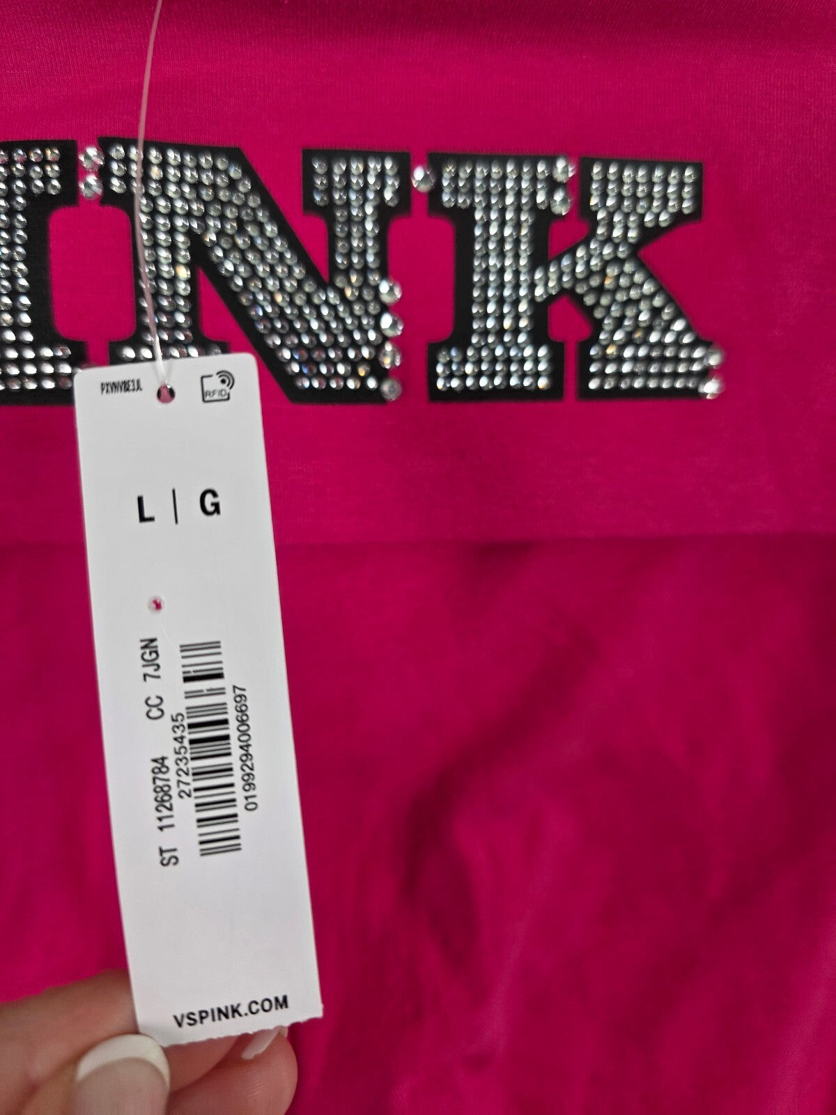 Victorias Secret PINK New NWT Foldover Yoga Pants Logo studded Capri Pants L