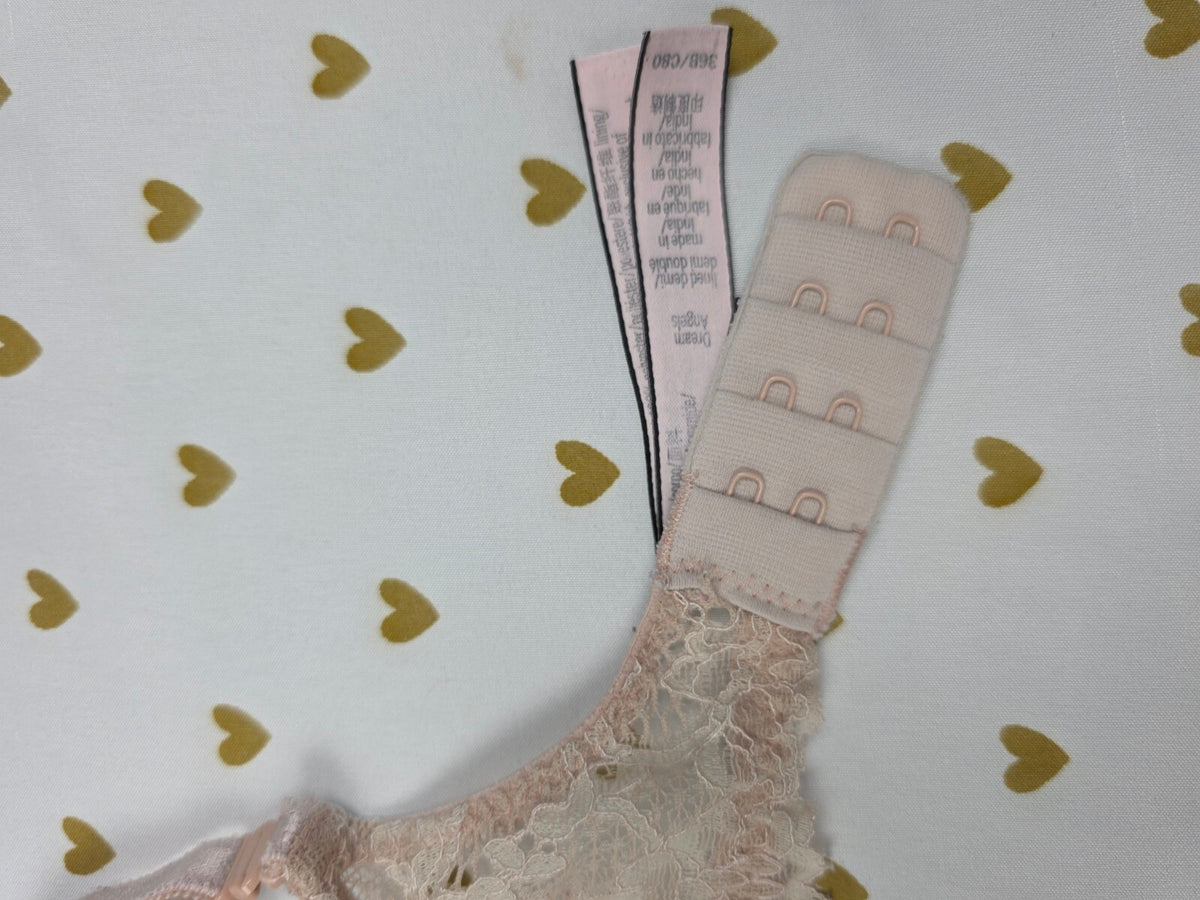 Victorias Secret Beige Lined Demi Balconette Bra 36B