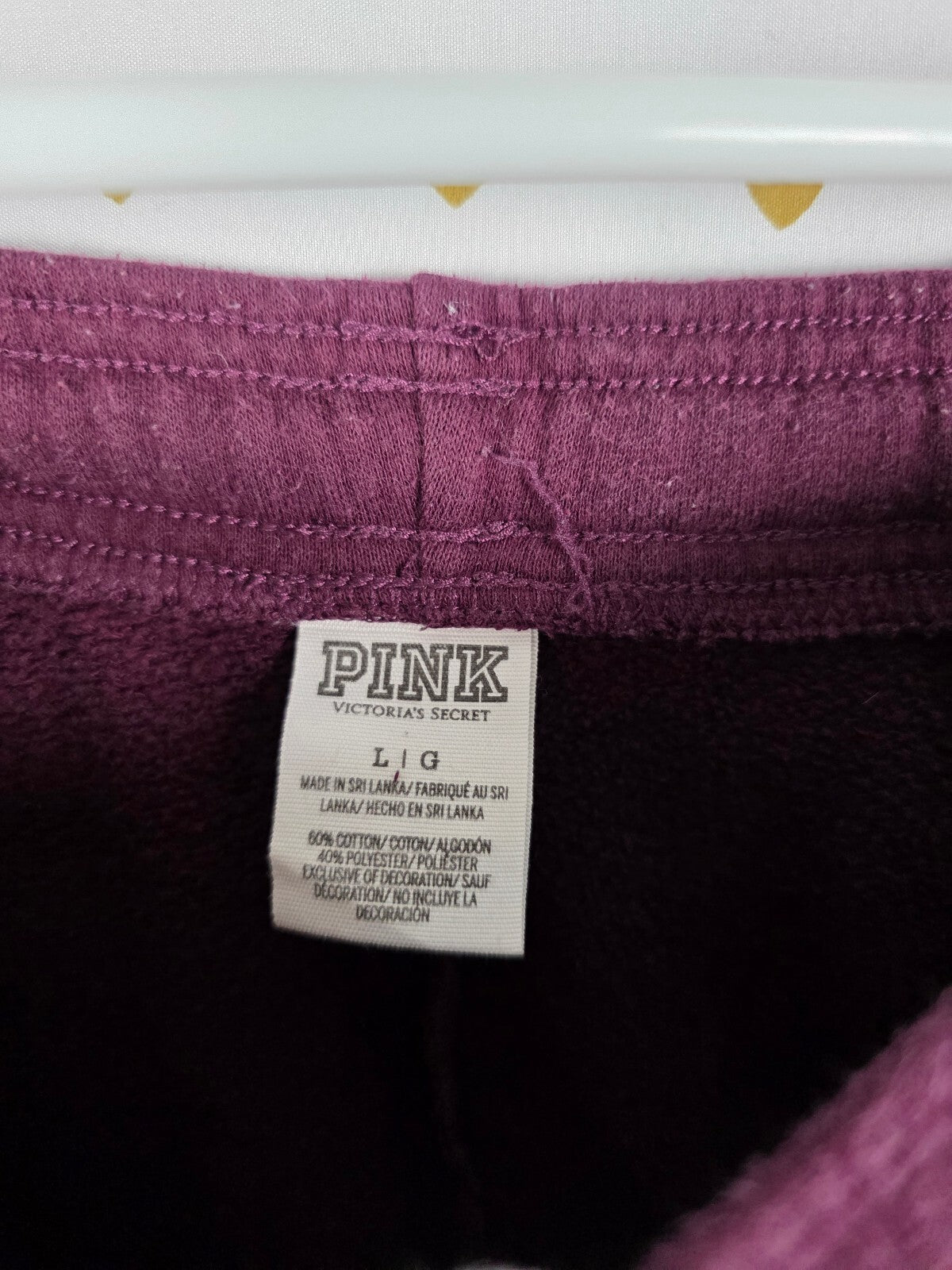 Victorias Secret PINK Maroon Mega Bling Logo Sweats Sweatpants Sequined Large