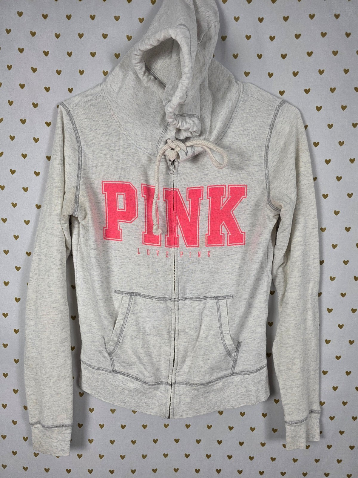 Victorias Secret Pink Full zip Logo Sweater Jacket XS