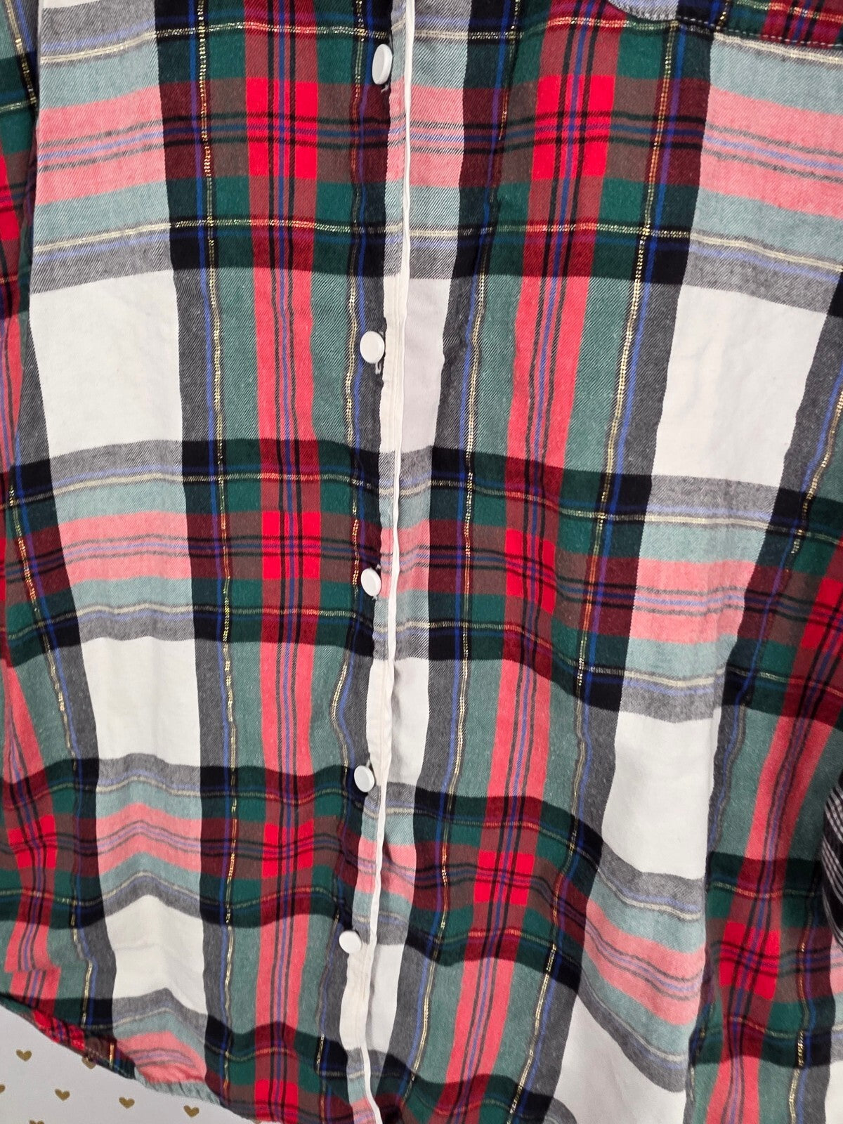 Victorias Secret Plaid Long Sleep Dress Nightgown Shirt Button Down Medium