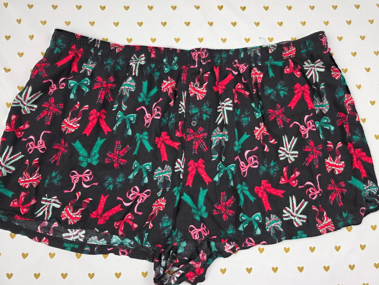 Victorias Secret PINK BOWS Cute 2XL XXL Sleep Shorts Boxers Pajama Bottoms