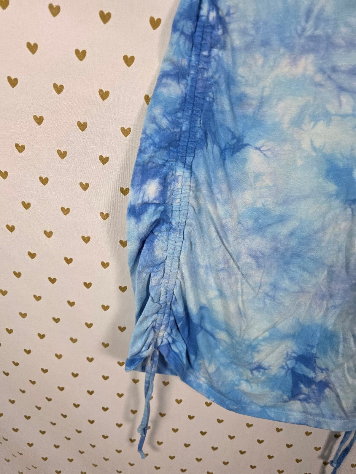 Victorias Secret PINK Tye Dye Cinched Tee Shirt Dress Blue XS