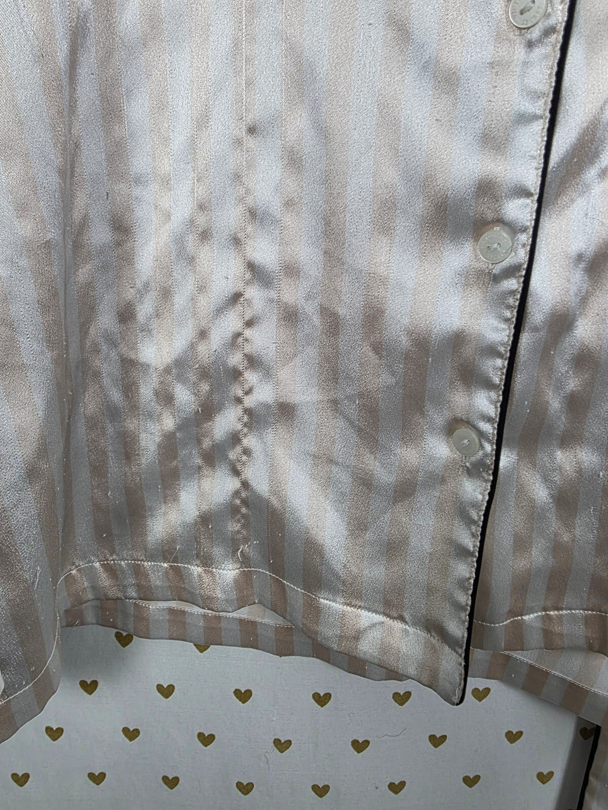 Victorias Secret Striped Iconic Sleep Set Satin Shirt Pants Pajama Set XL