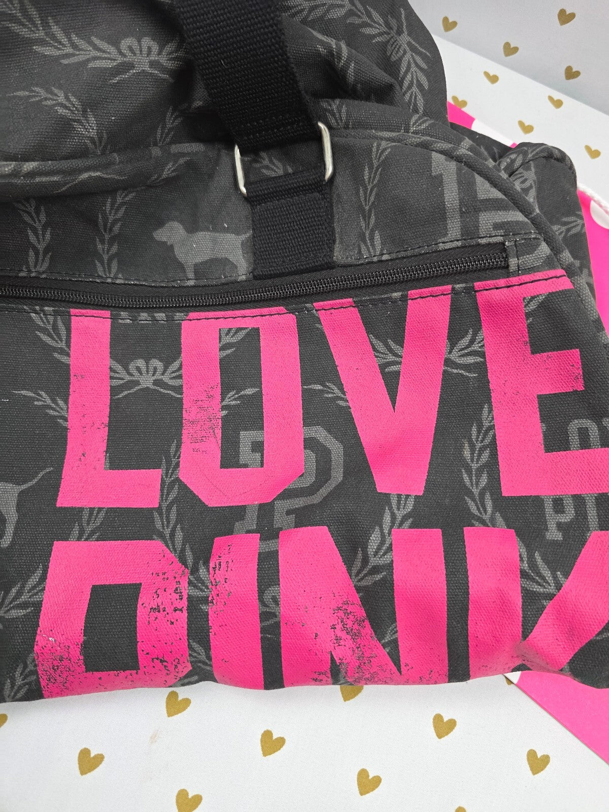 Vintage 2010 Victoria's Secret PINK LOVE PINK Duffle Cosmetic Bag Set Y2K