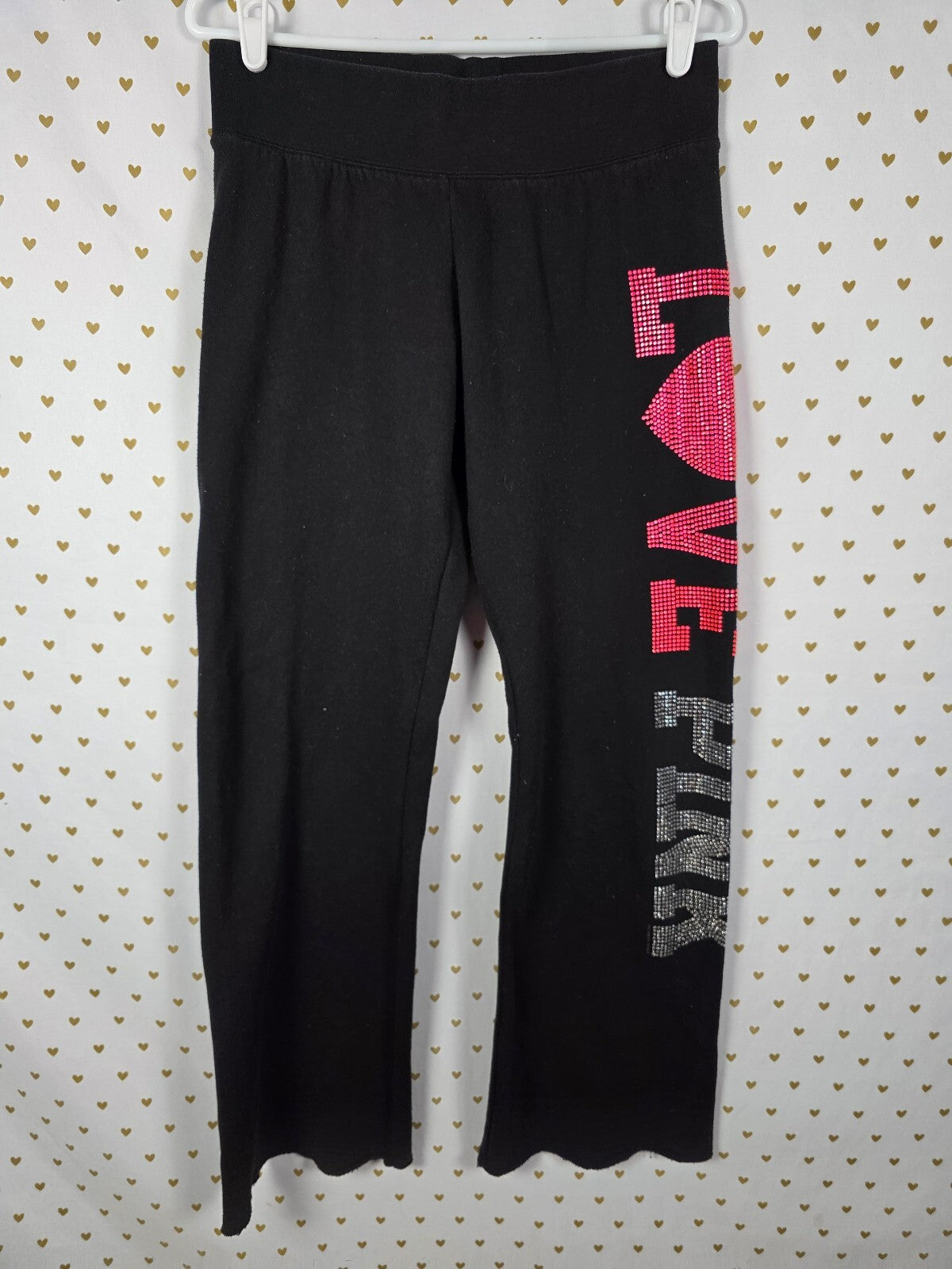 Victorias Secret PINK HTF Bling LOVE Studded Flare Leg Vintage Y2k Small