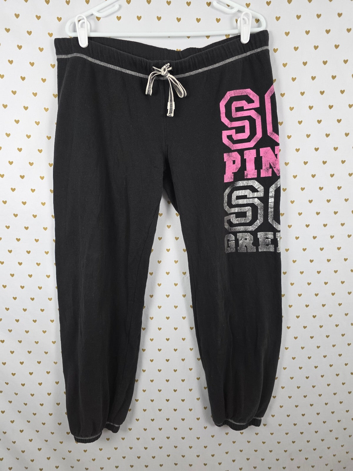 Victorias Secret SO PINK SO GREEN Sweats Sweatpants Y2k Vintage LARGE