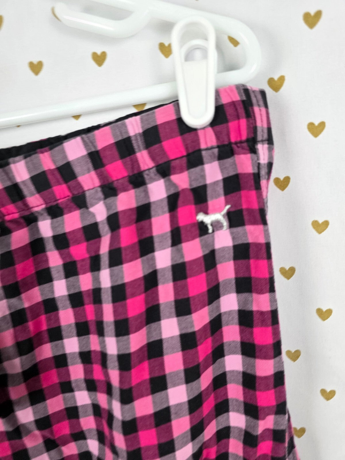 Victorias Secret Sleep Pants Pajama PINK SURE THING Diaper Butt Boyfriend L VTG