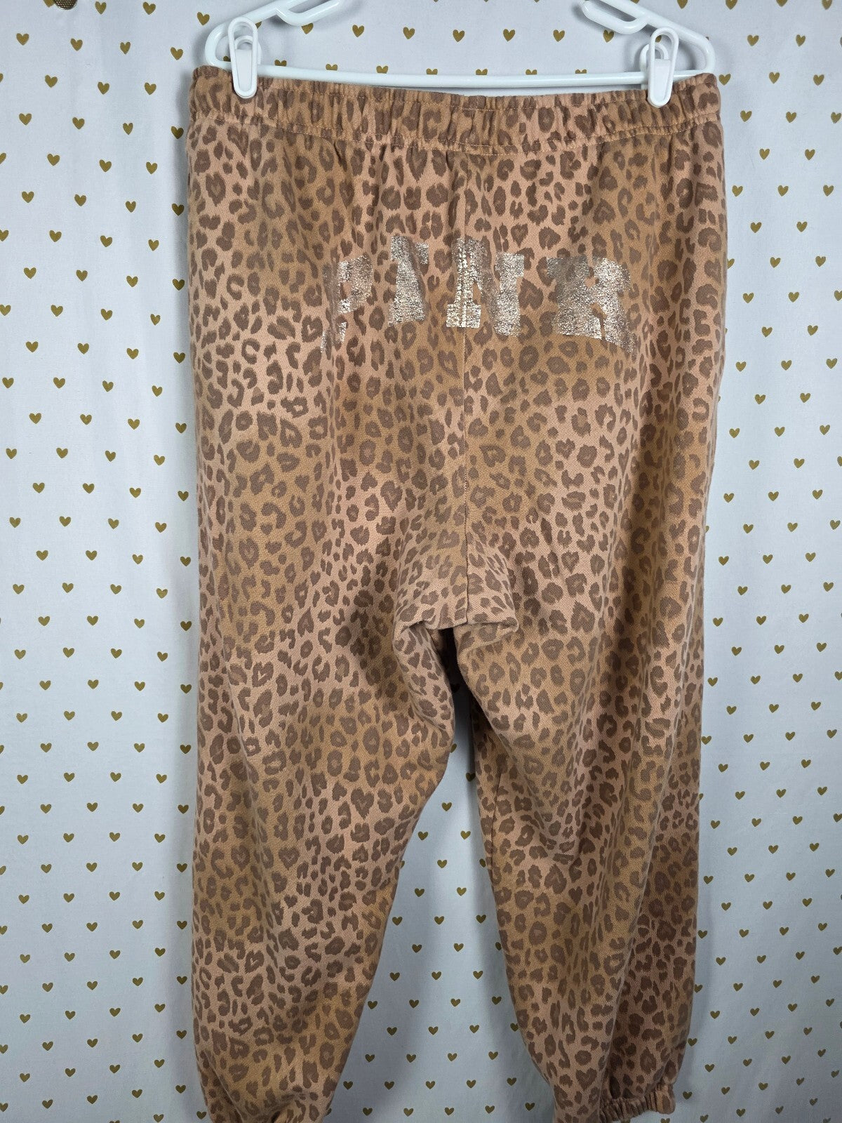 Victoria's Secret PINK Leopard Cheetah Print Hoodie Sweatpants Set XL Sweats