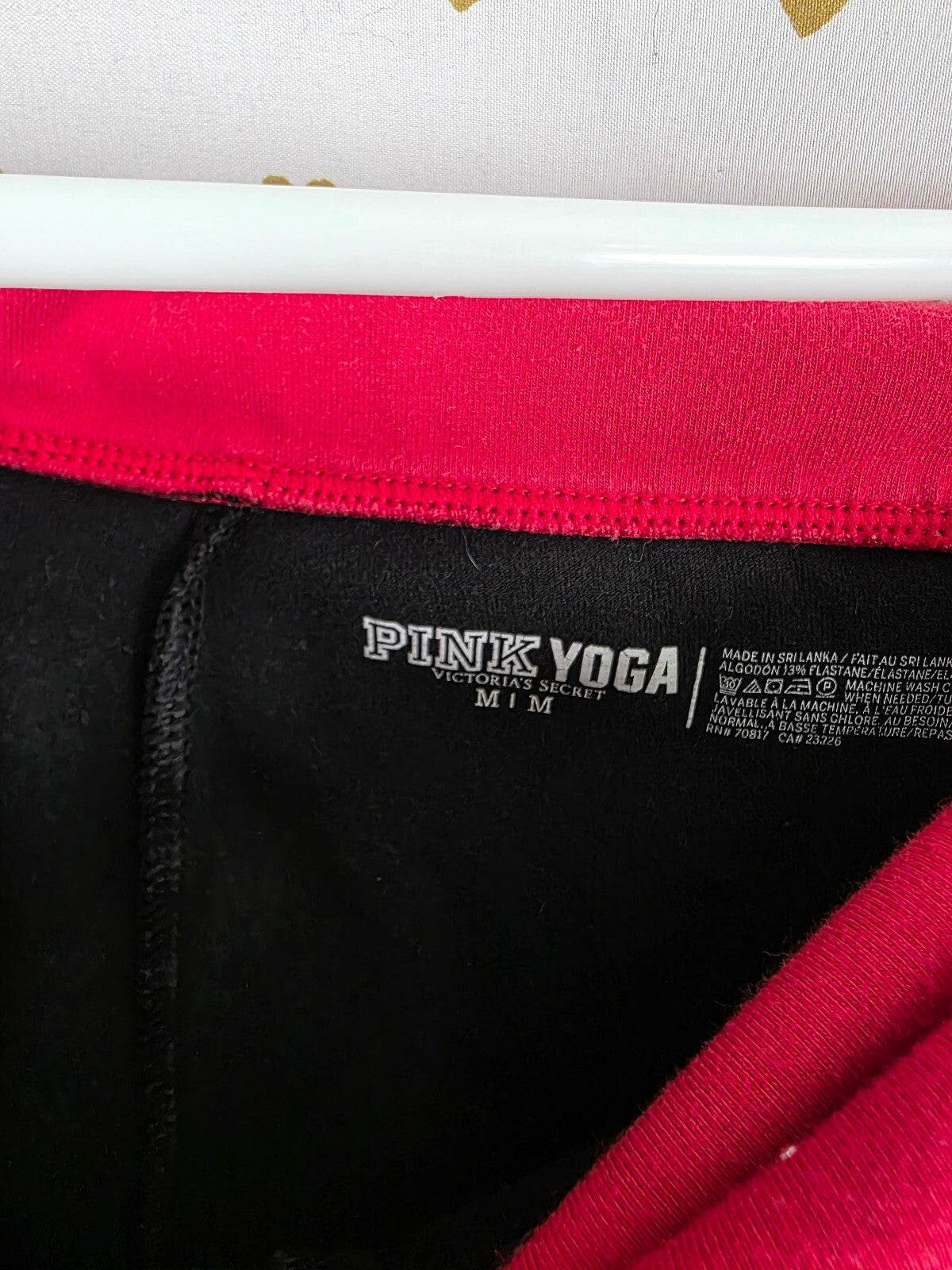 Victorias Secret PINK Bling Logo Foldover Vintage Studded Yoga Pants Ankle Med