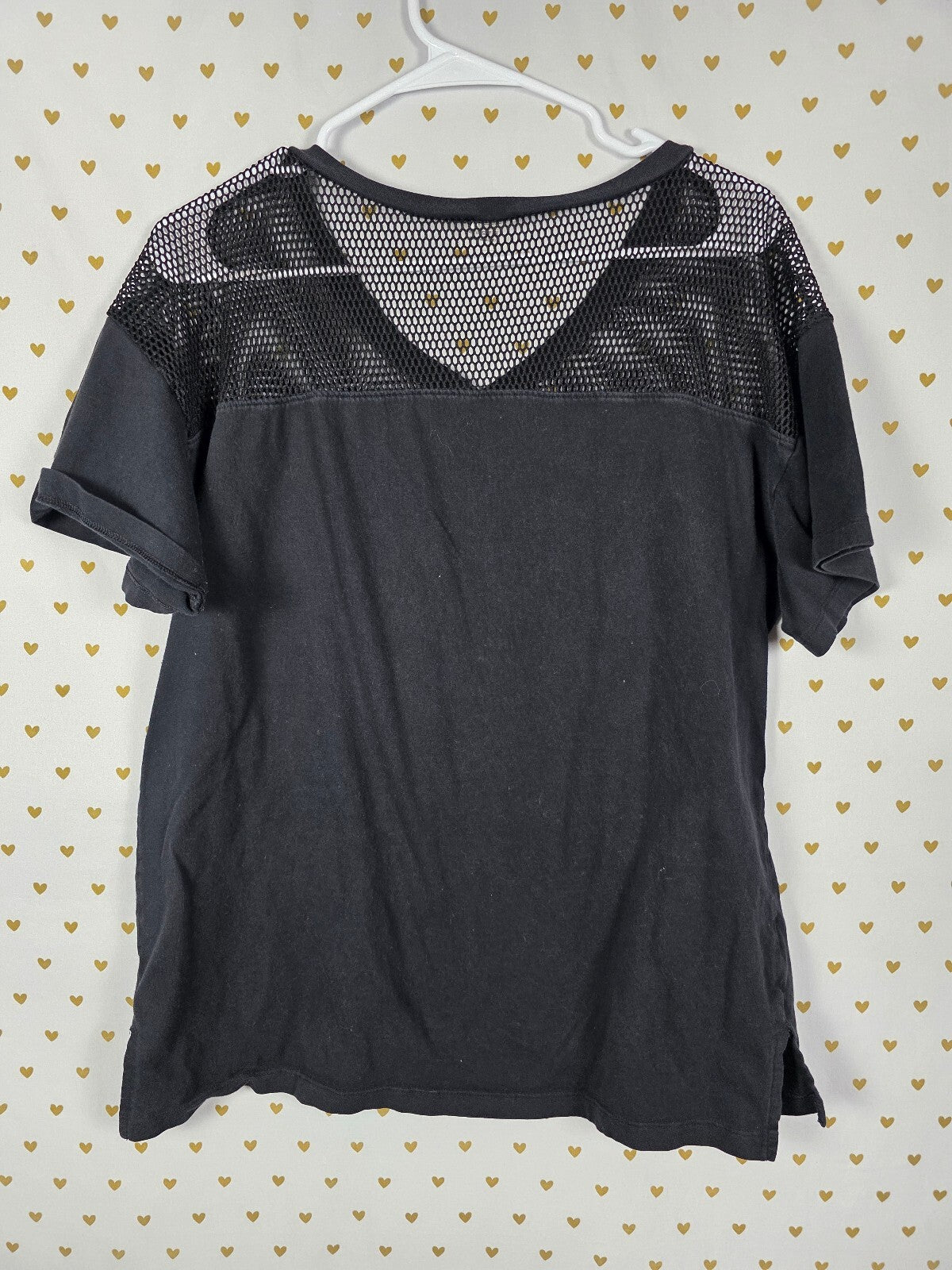 PINK Victoria's Secret I Make Mummy Moves Halloween Mesh Jersey Tee Black MEDIUM