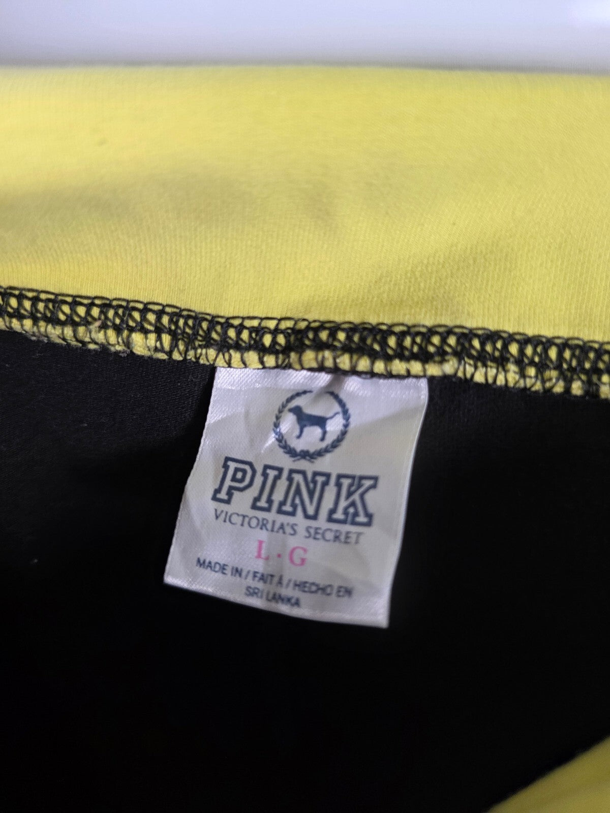 Victorias Secret PINK Vintage Capri Yellow Foldover Yoga Pants Y2k LARGE