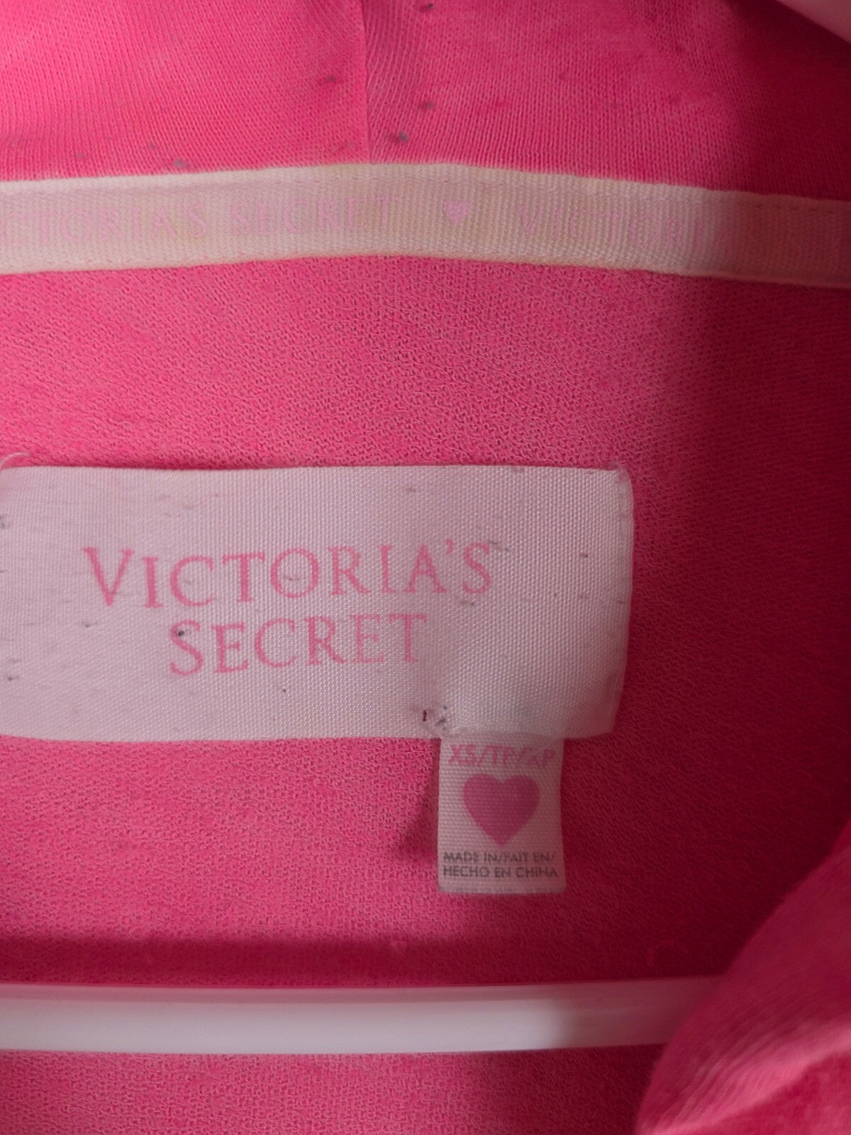 Vintage Victoria's Secret Pink Rhinestone Angel Wings Hooded Robe XS Y2K BLING
