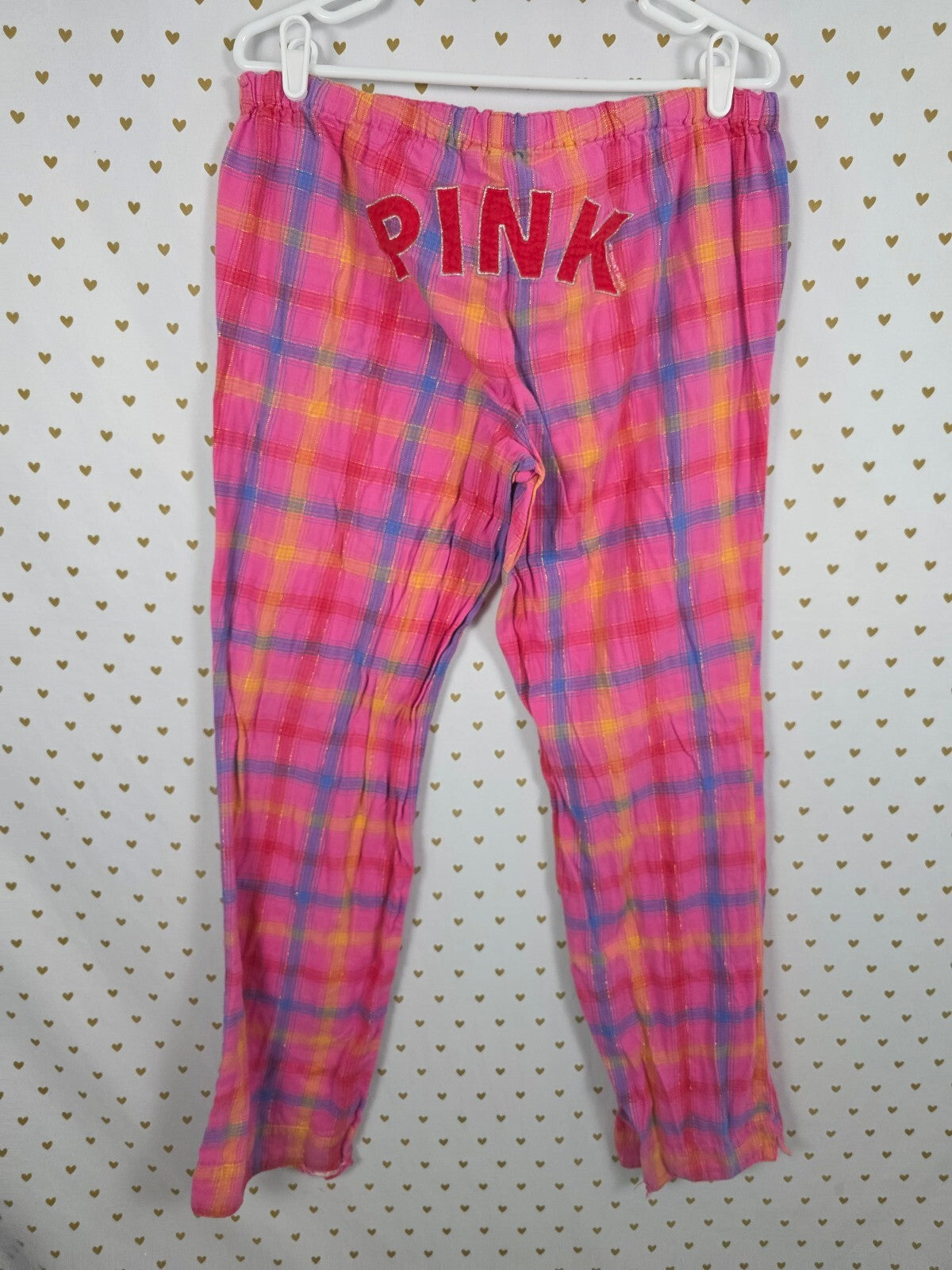 Victorias Secret PINK Vintage Logo Butt Y2k Plaid Sleep Pants Pajama PJ Bottoms