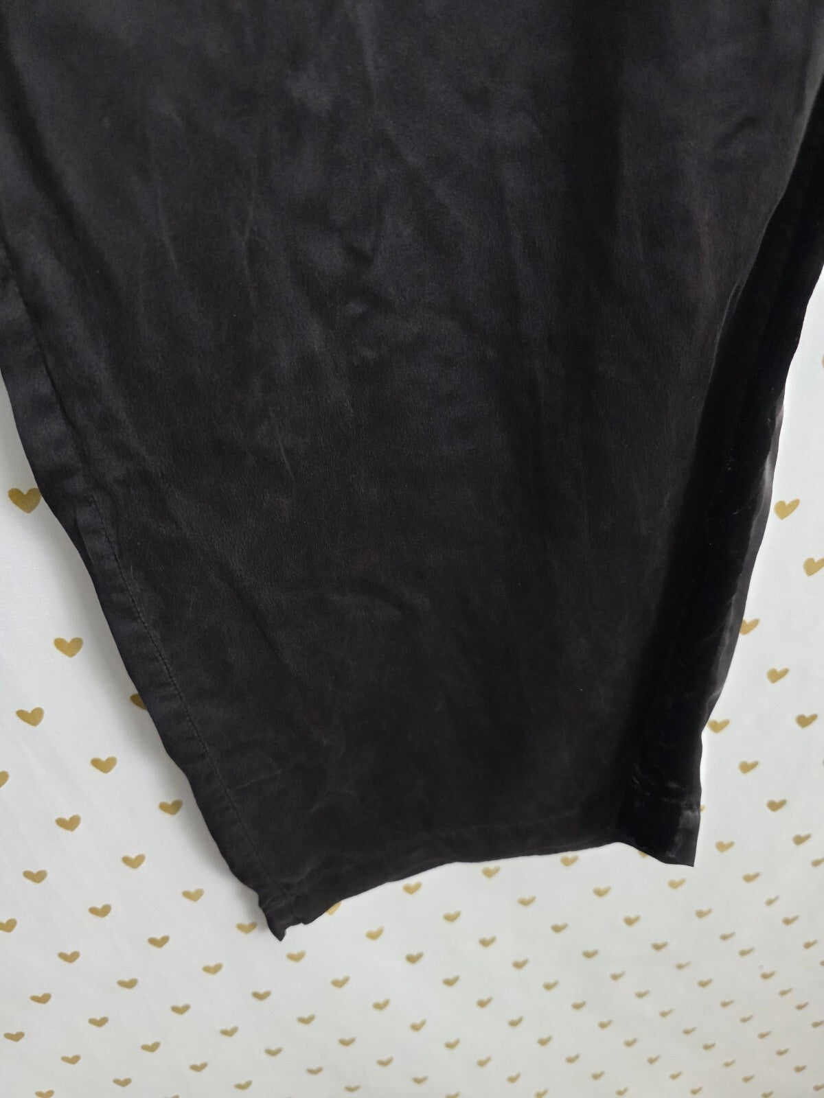 Vintage Victoria's Secret 2000 Black 100% Silk Velvet Trim Pajama Pants L