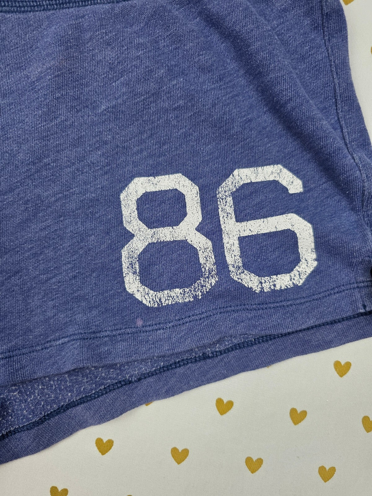 Victorias Secret PINK Vintage Blue 86 Logo Butt Sweat Shorts Y2k SMALL