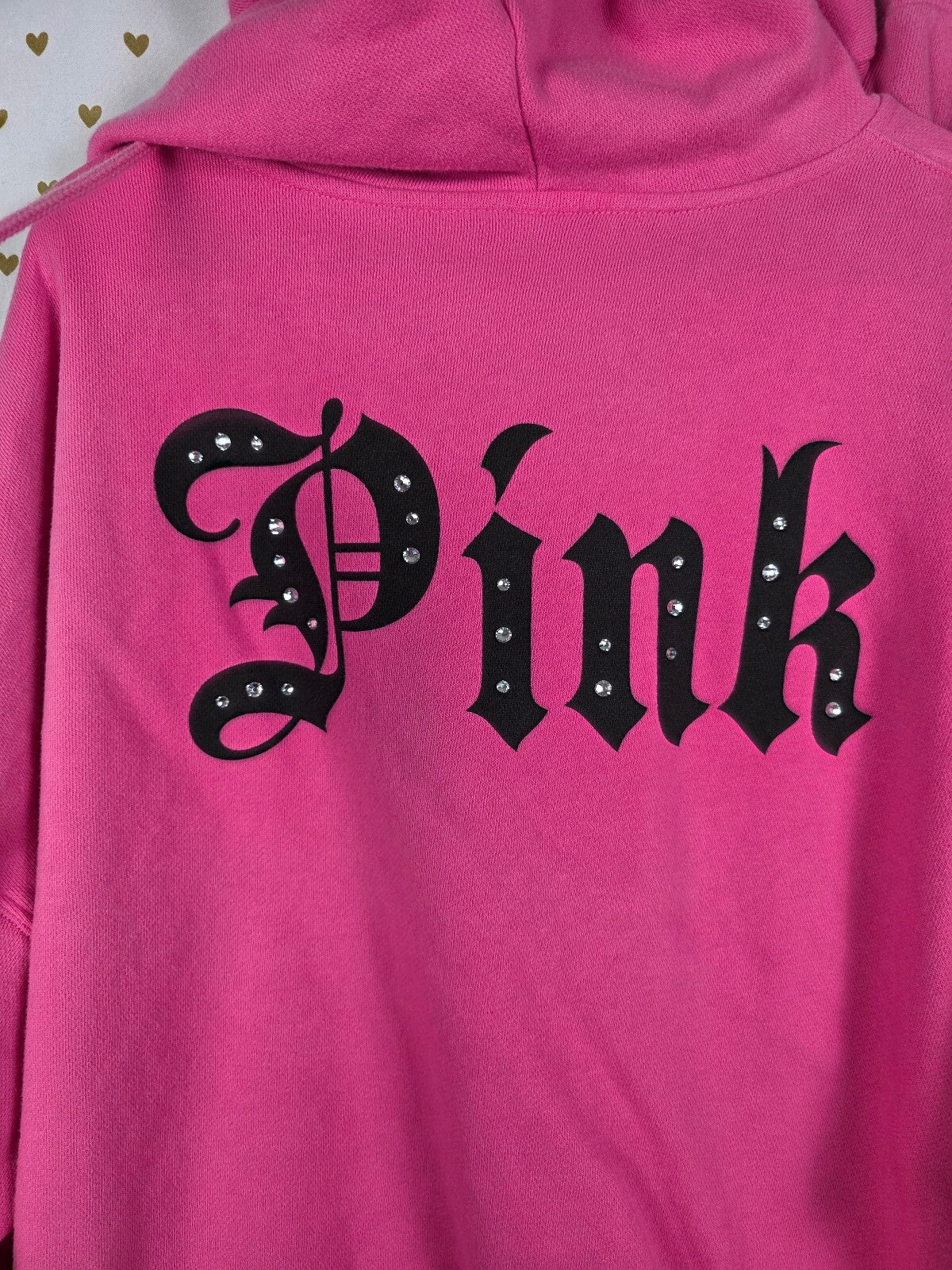 Victoria's Secret PINK Old English BLING Hoodie Sweatpants set Gothic Halloween
