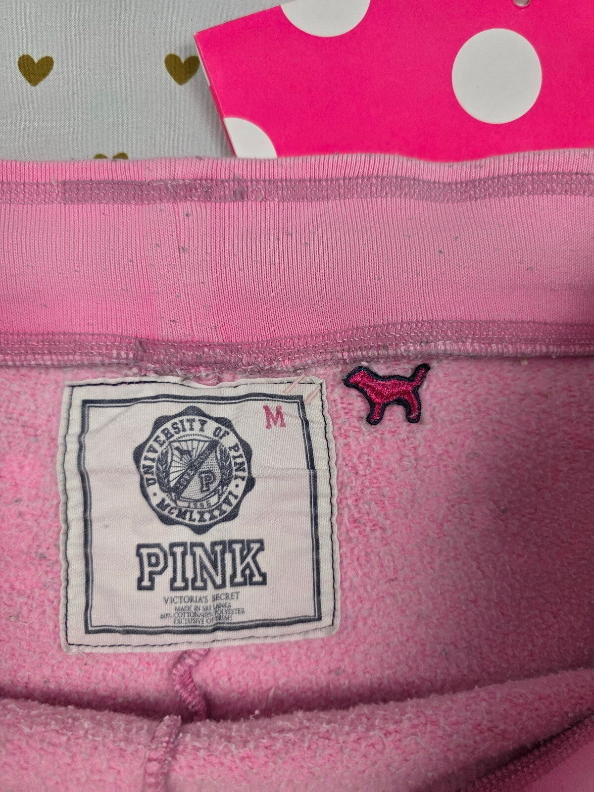 Victorias Secret PINK Vintage LOGO BUTT Y2k Medium University Booty Shorts Sweat