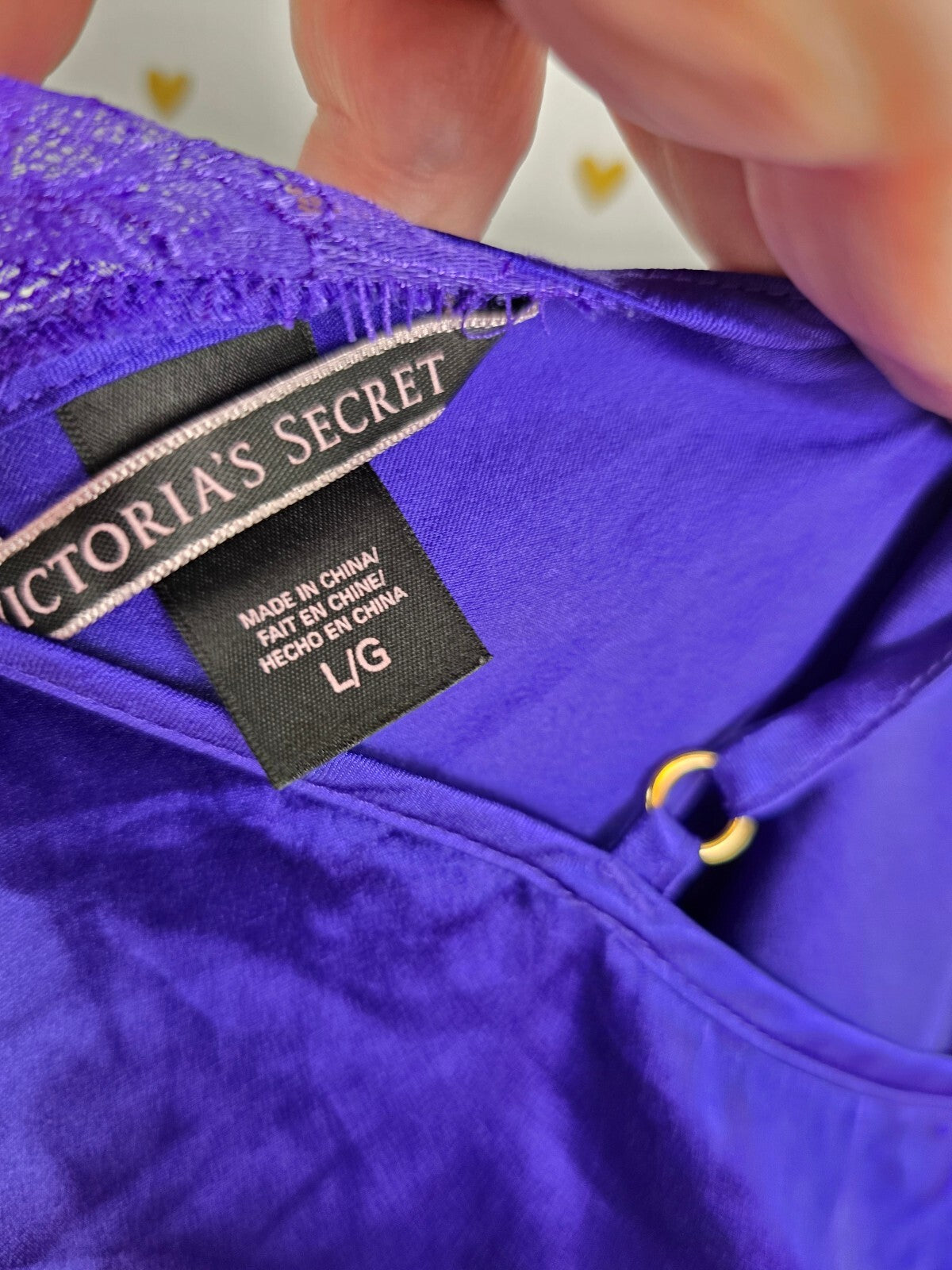 Victorias Secret Purple Sexy Satin Slip Dress Nightie Lingerie Large Strappy