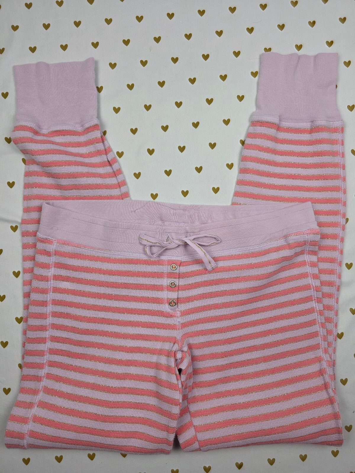 Victorias Secret XS Thermal Waffle Sleep Pants Pajama Bottoms Striped
