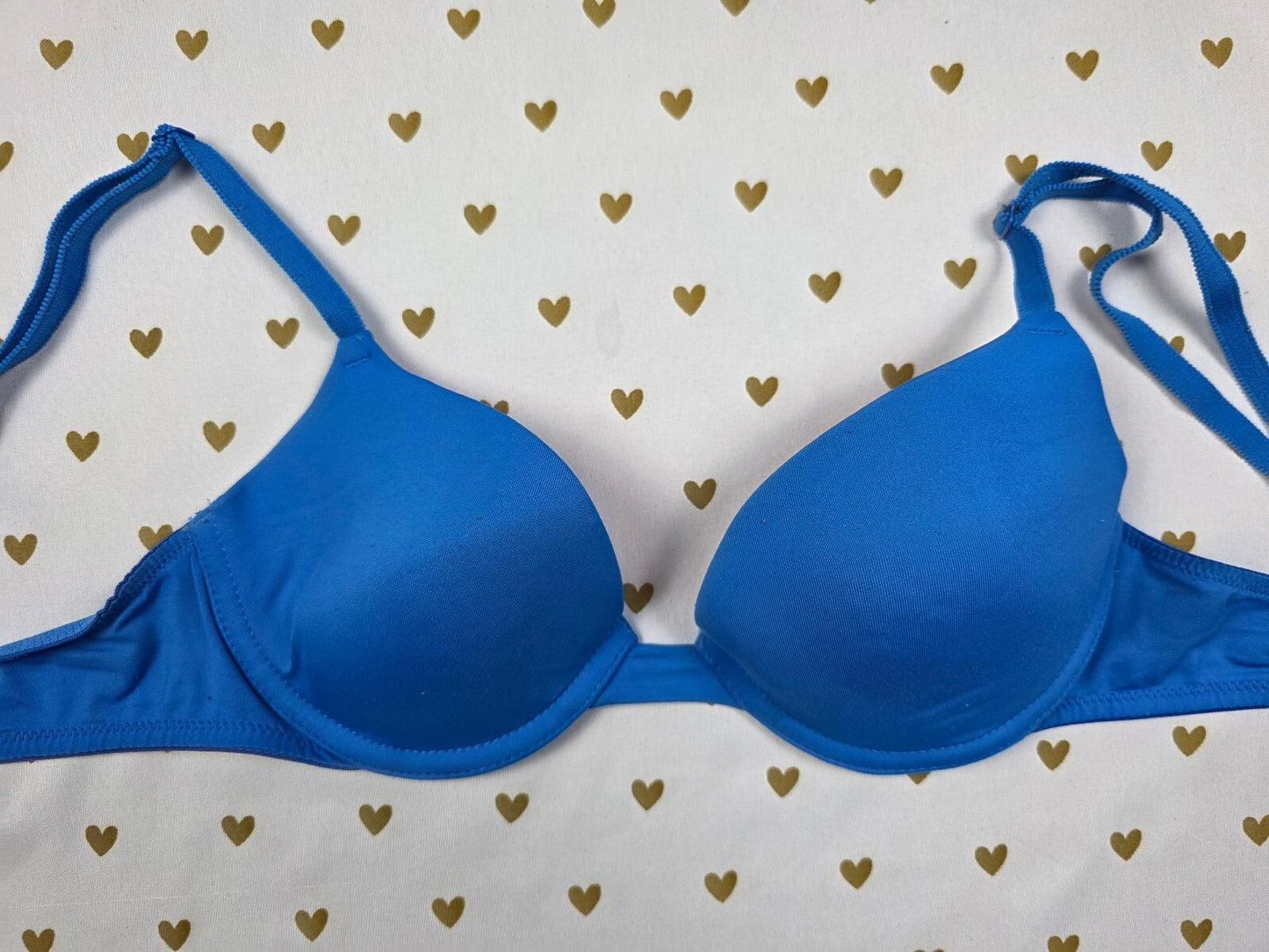 Victorias Secret Pink Blue 32B Wear Everywhere Demi Balconette Bra