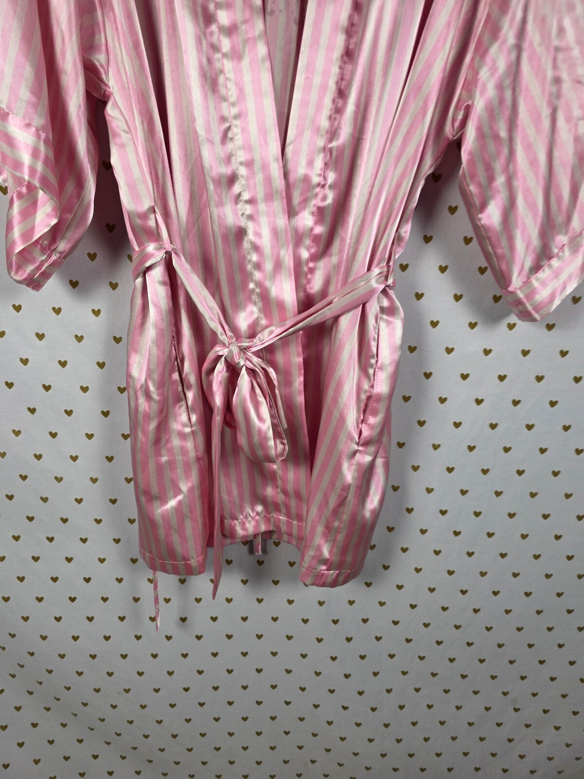 2009 Victoria's Secret Fashion Show Robe Pink Stripe Butterfly Angel Wings OS