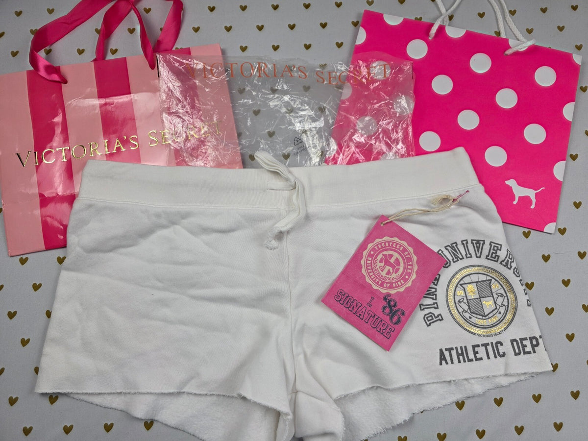 Victoria’s Secret PINK University Shorts L NWT Signature 86 Velour Y2K