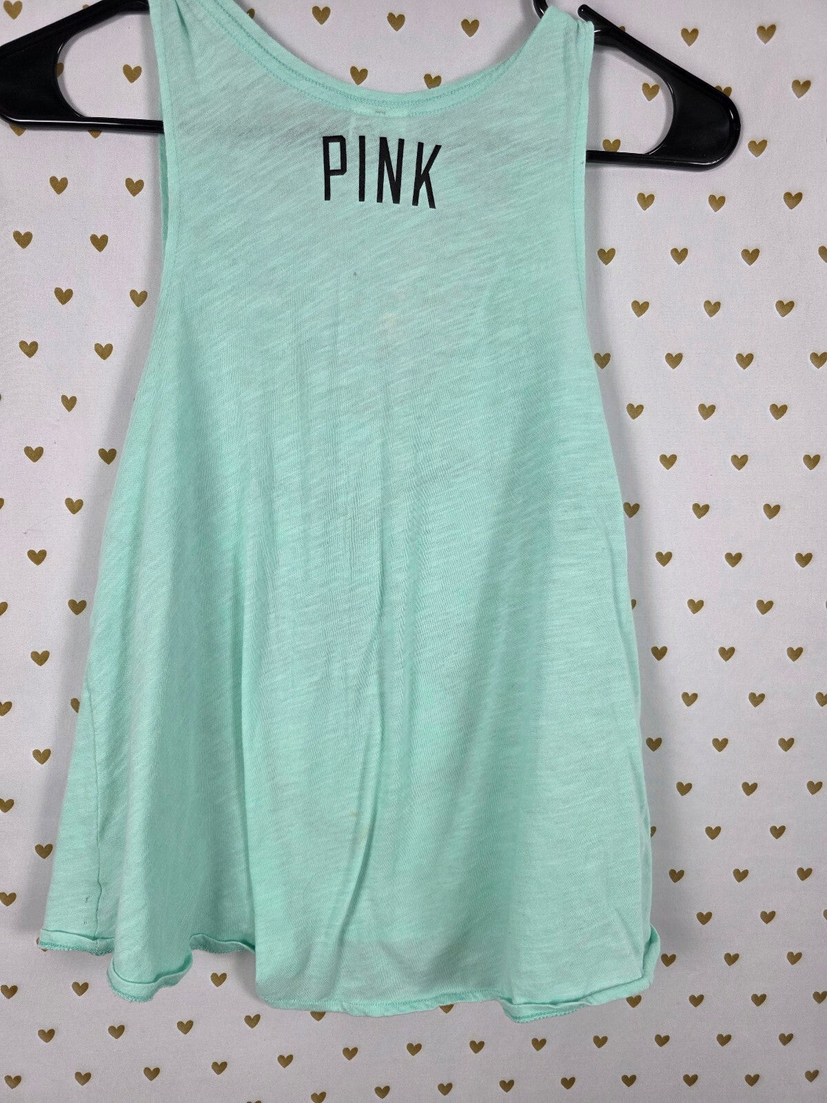 Victorias Secret PINK BLING Heart Sequined Tank top mint XS