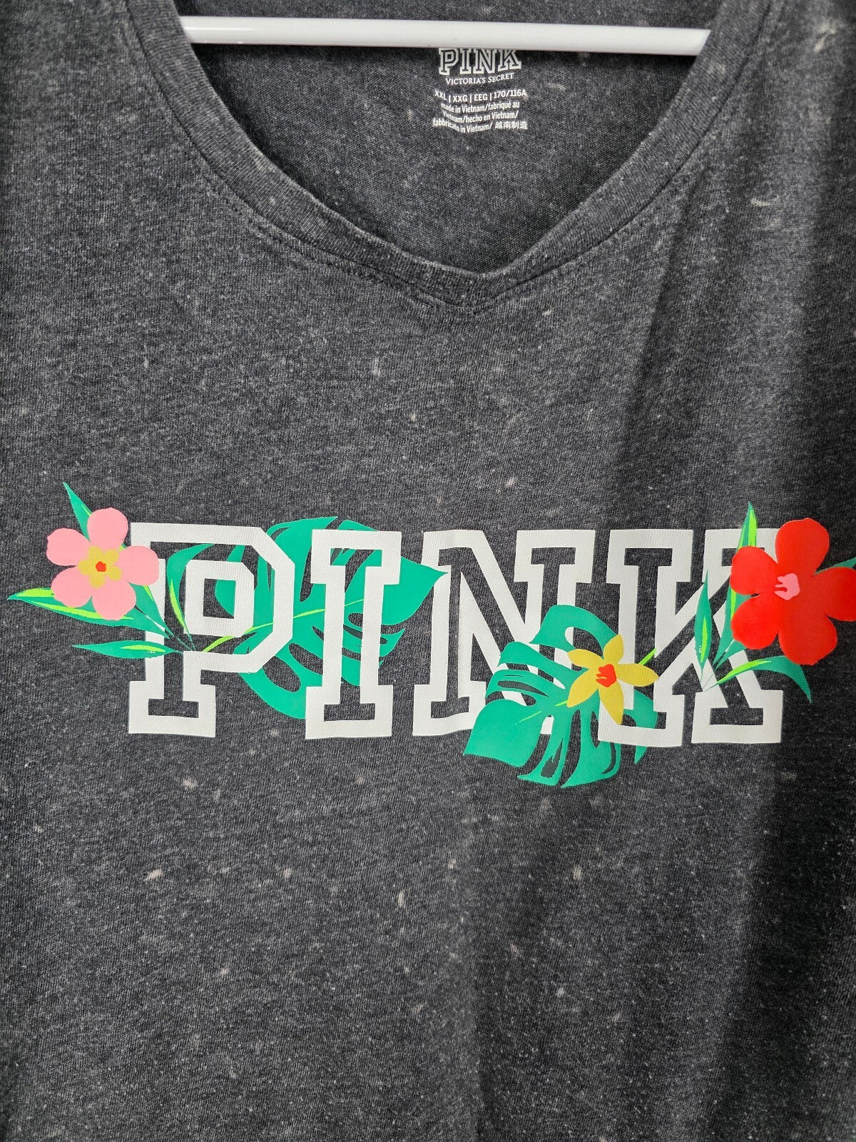 Victorias Secret PINK Hibiscus Floral SET Tee Shirt Leggings 2XL XXL
